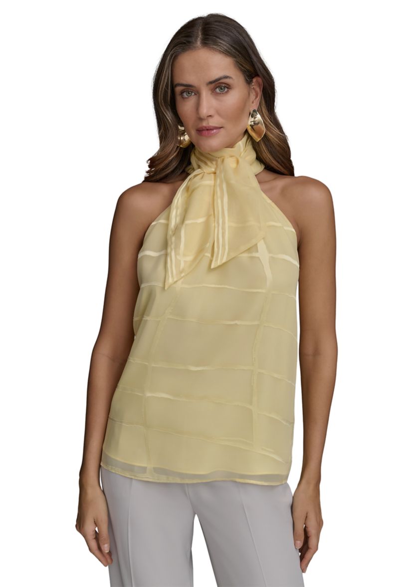 Womens Burnout Halter Blouse