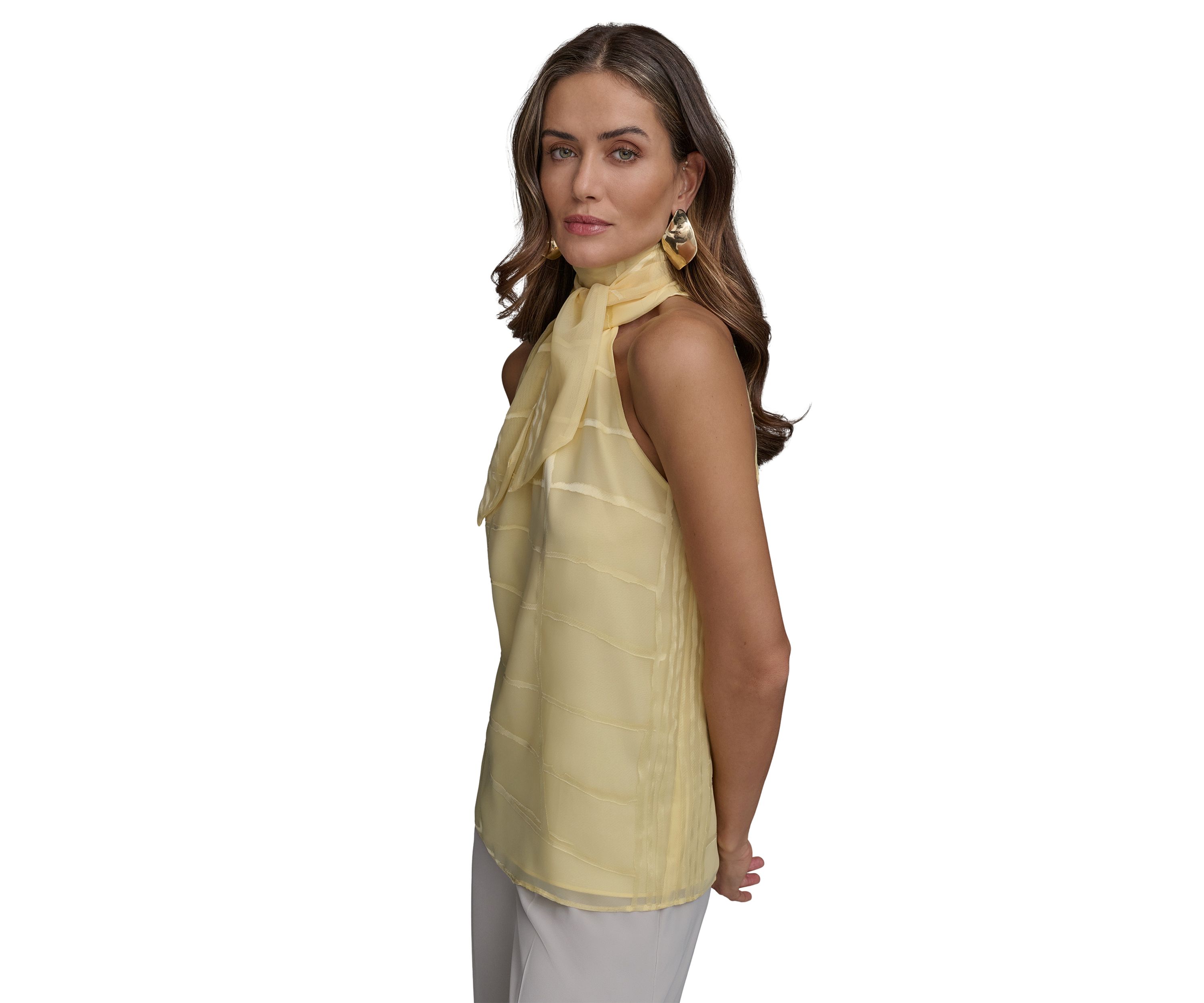 Womens Burnout Halter Blouse
