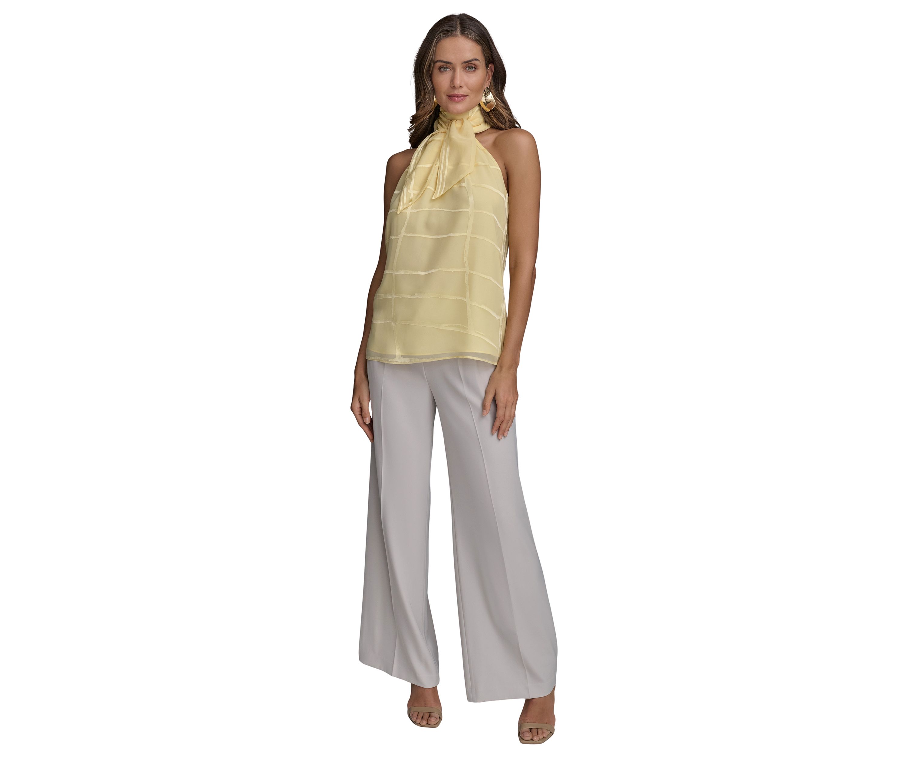 Womens Burnout Halter Blouse