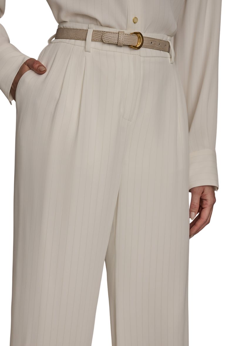 Womens Soft Suiting Full Length Wide Leg Pants with Belt