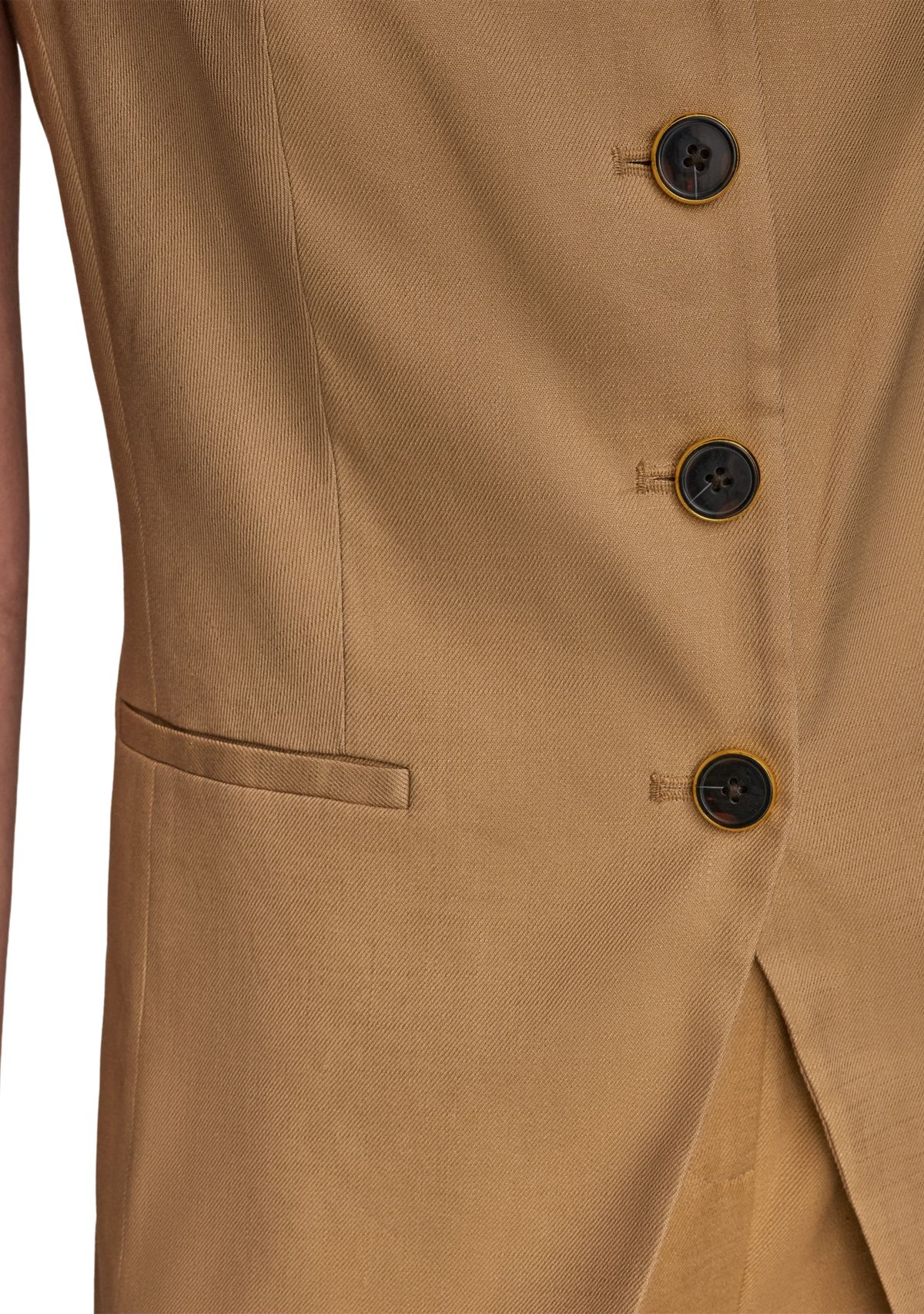 Womens Linen Button Front Vest