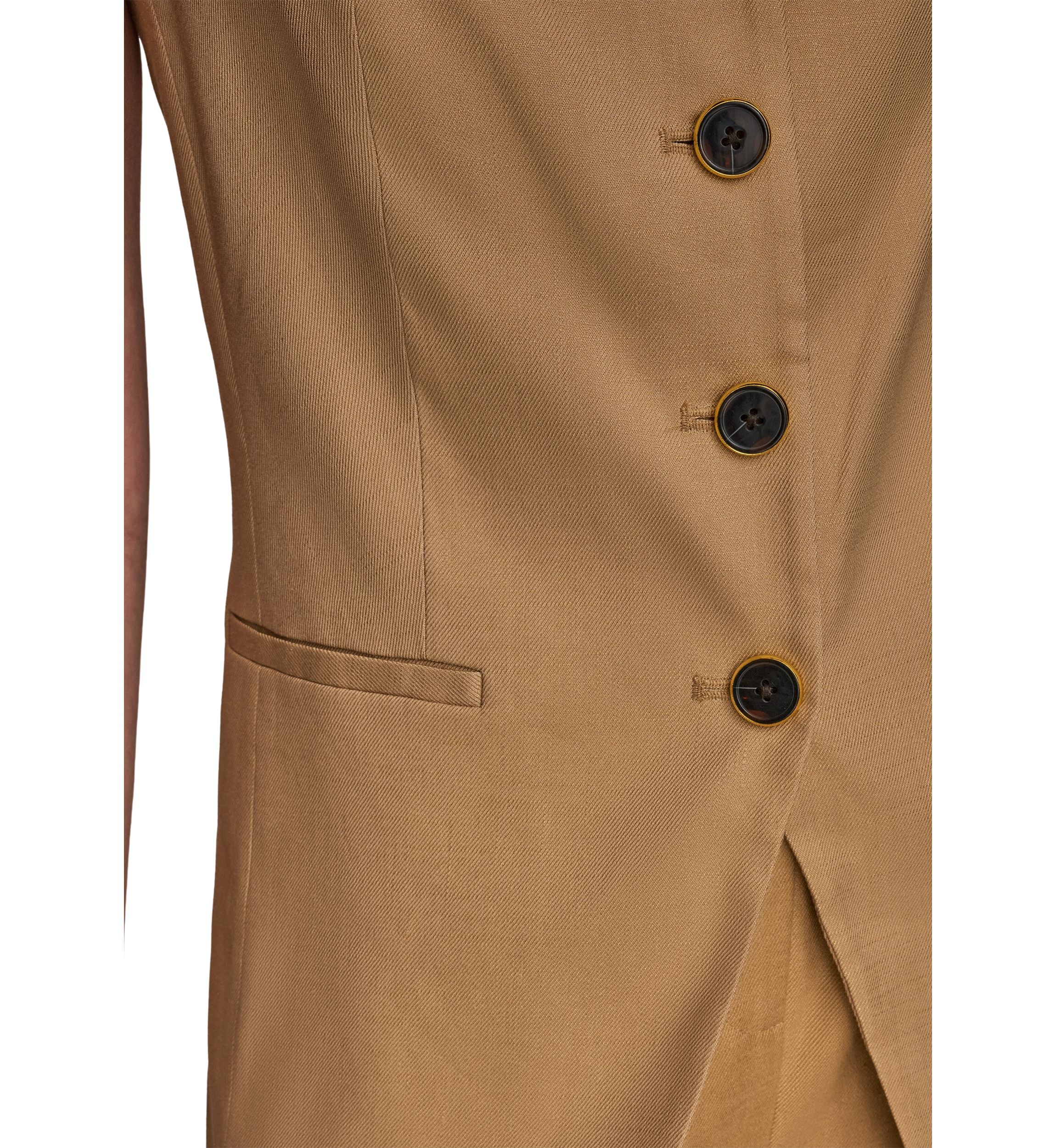 Womens Linen Button Front Vest