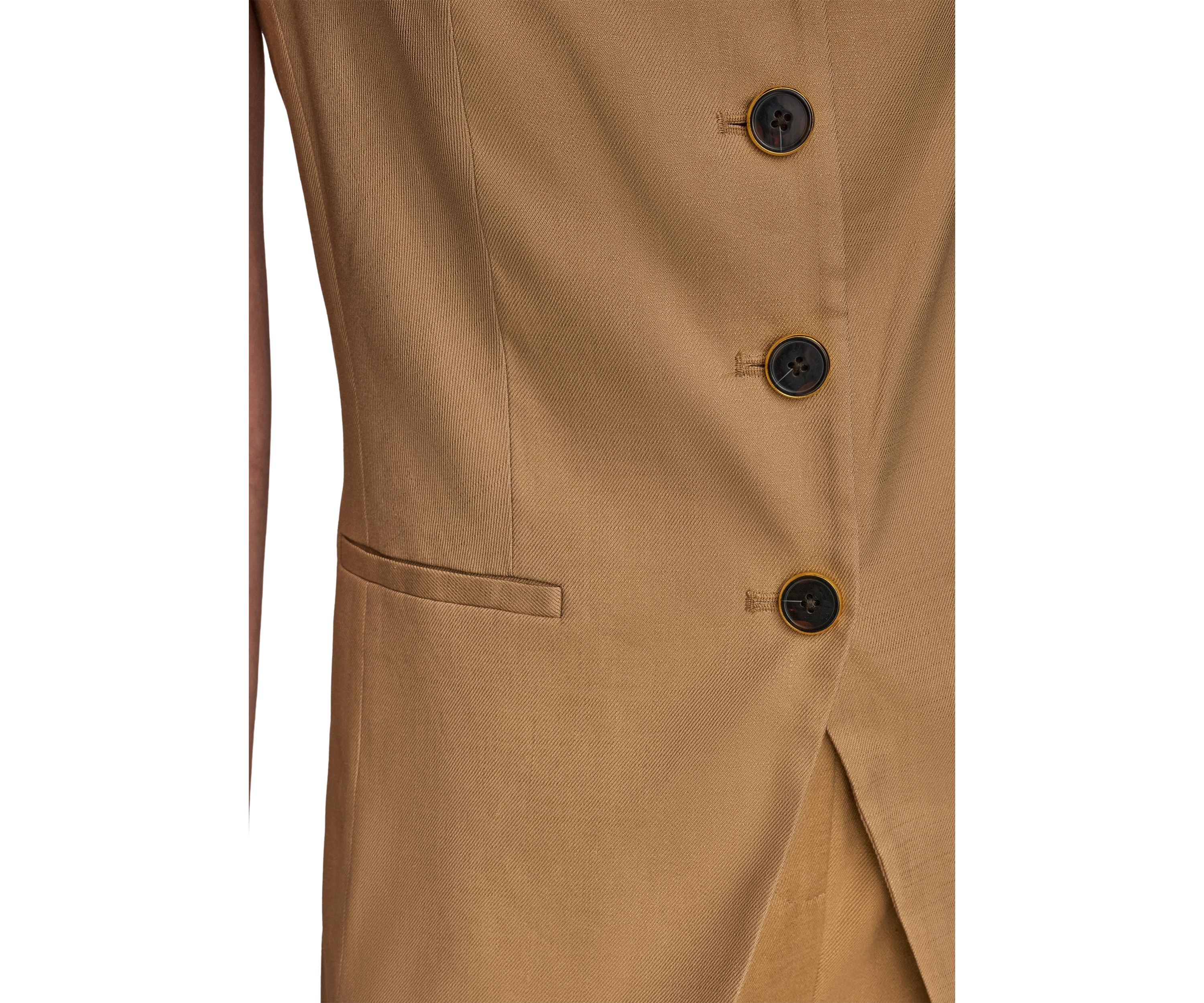 Womens Linen Button Front Vest