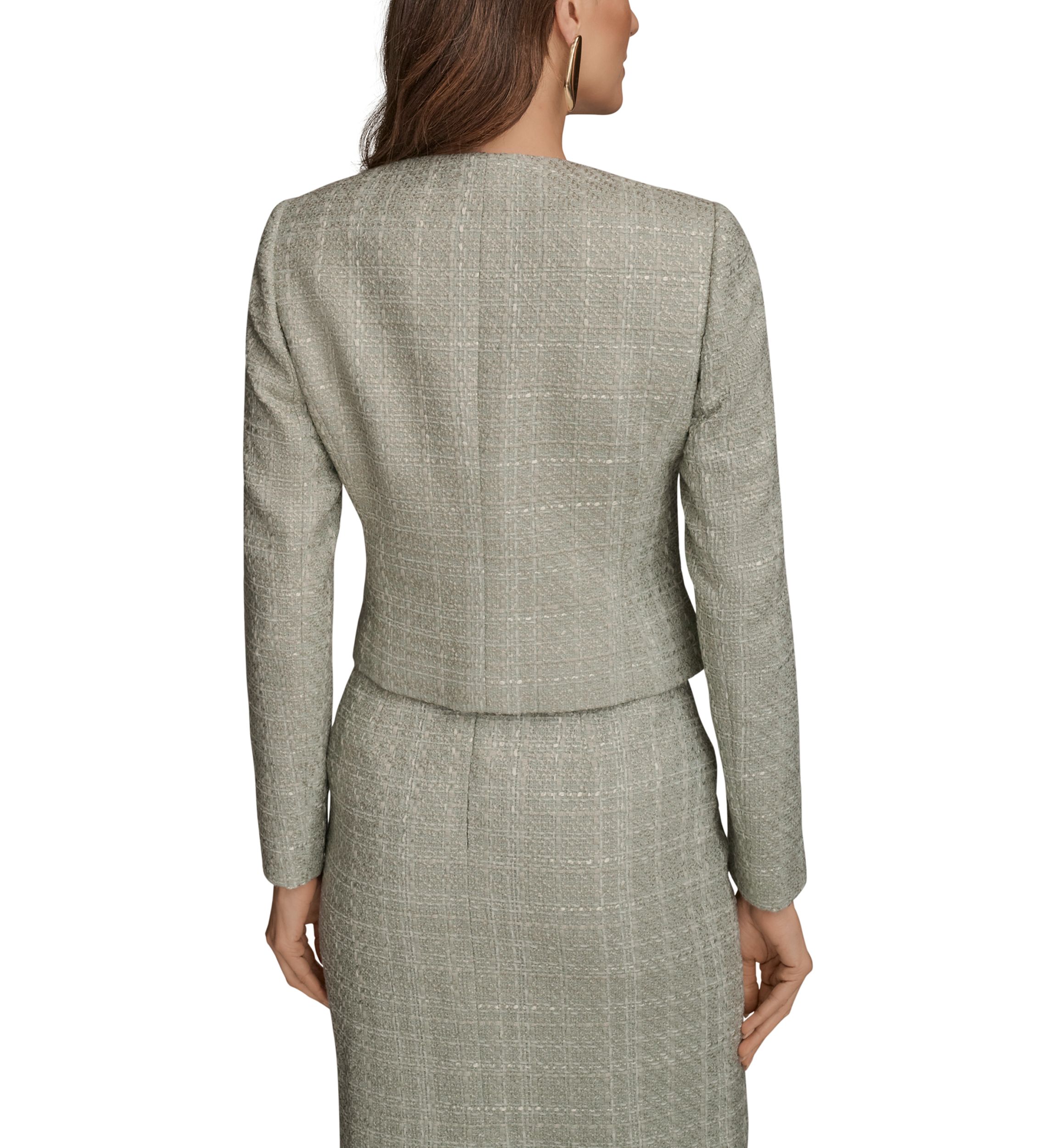 Womens Tweed Button Front Jacket