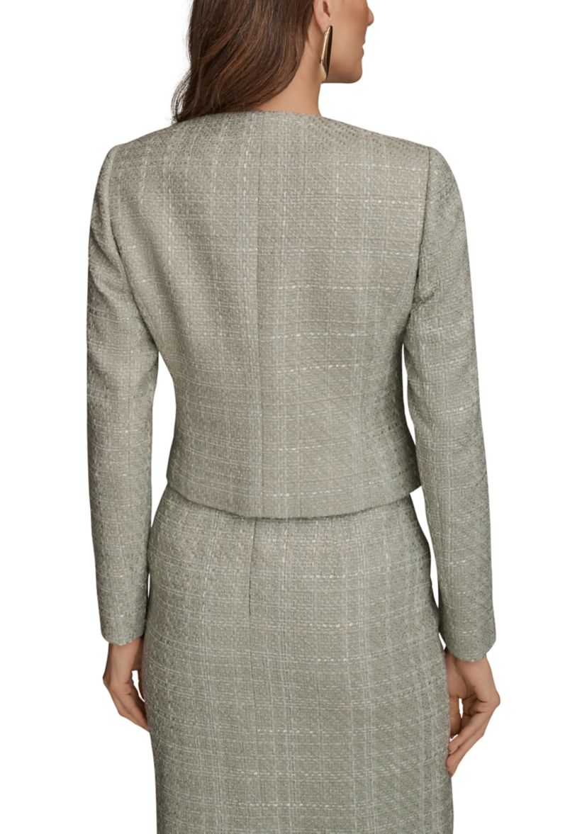 Womens Tweed Button Front Jacket