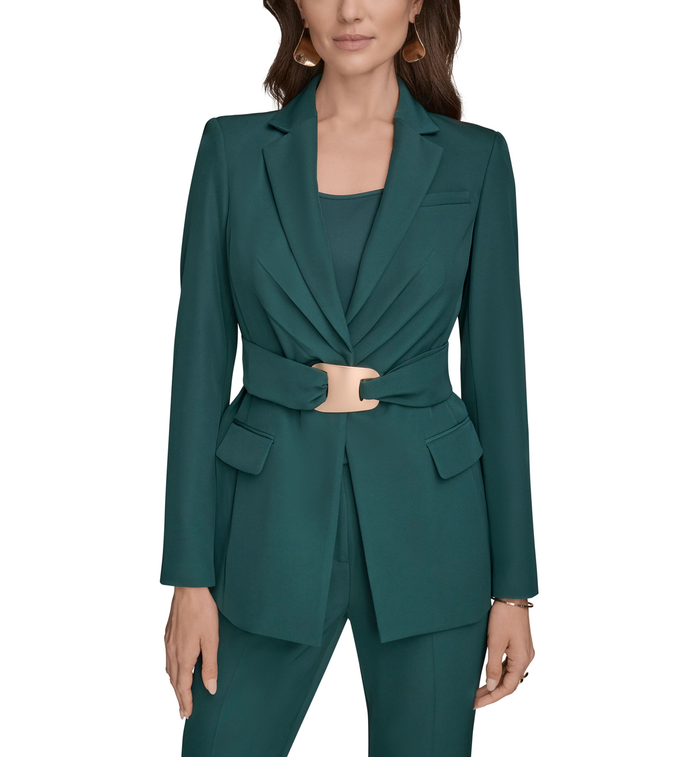Womens Belted Blazer