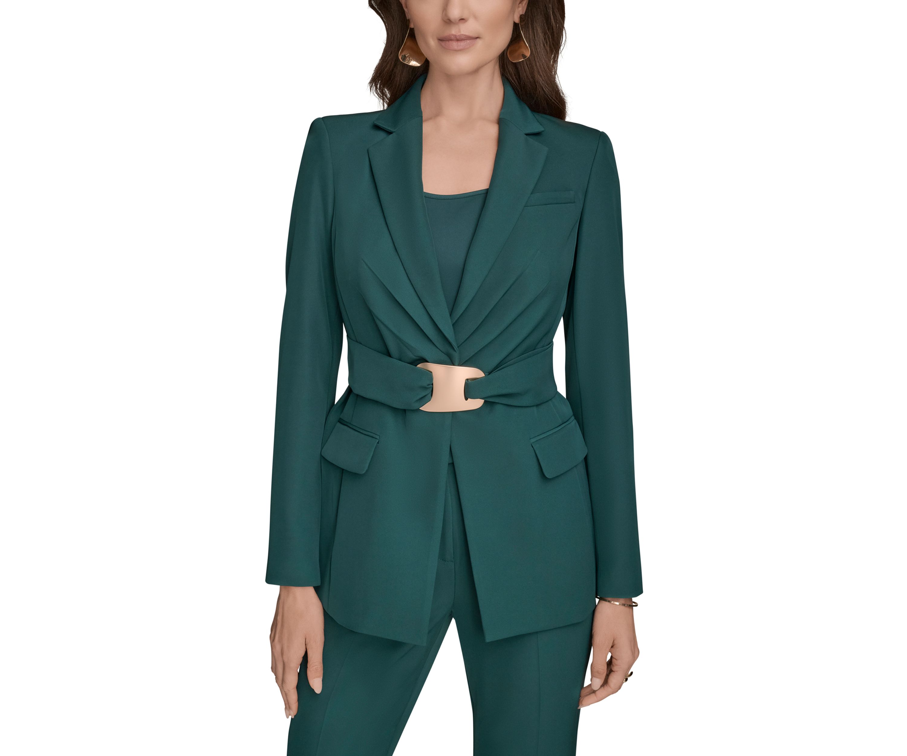 Womens Belted Blazer