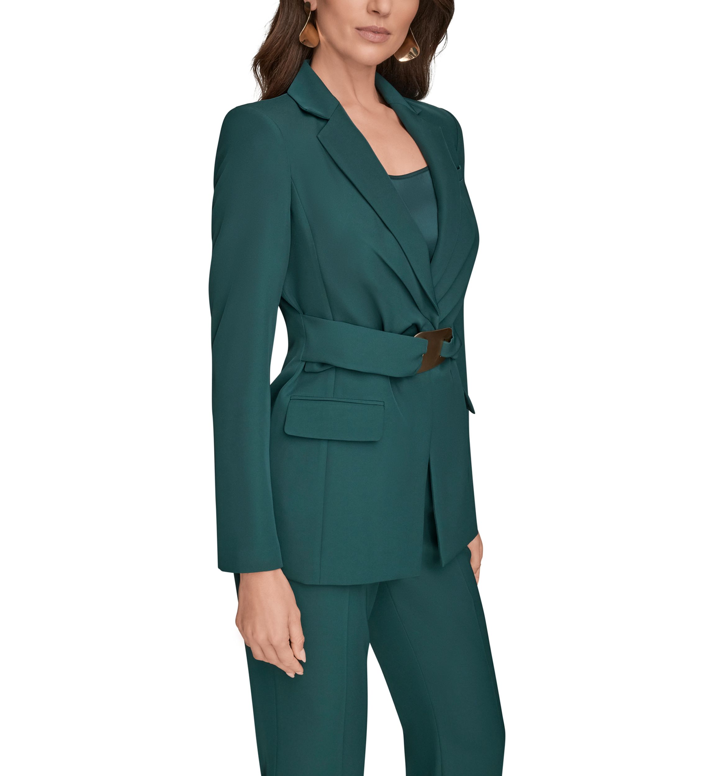 Womens Belted Blazer