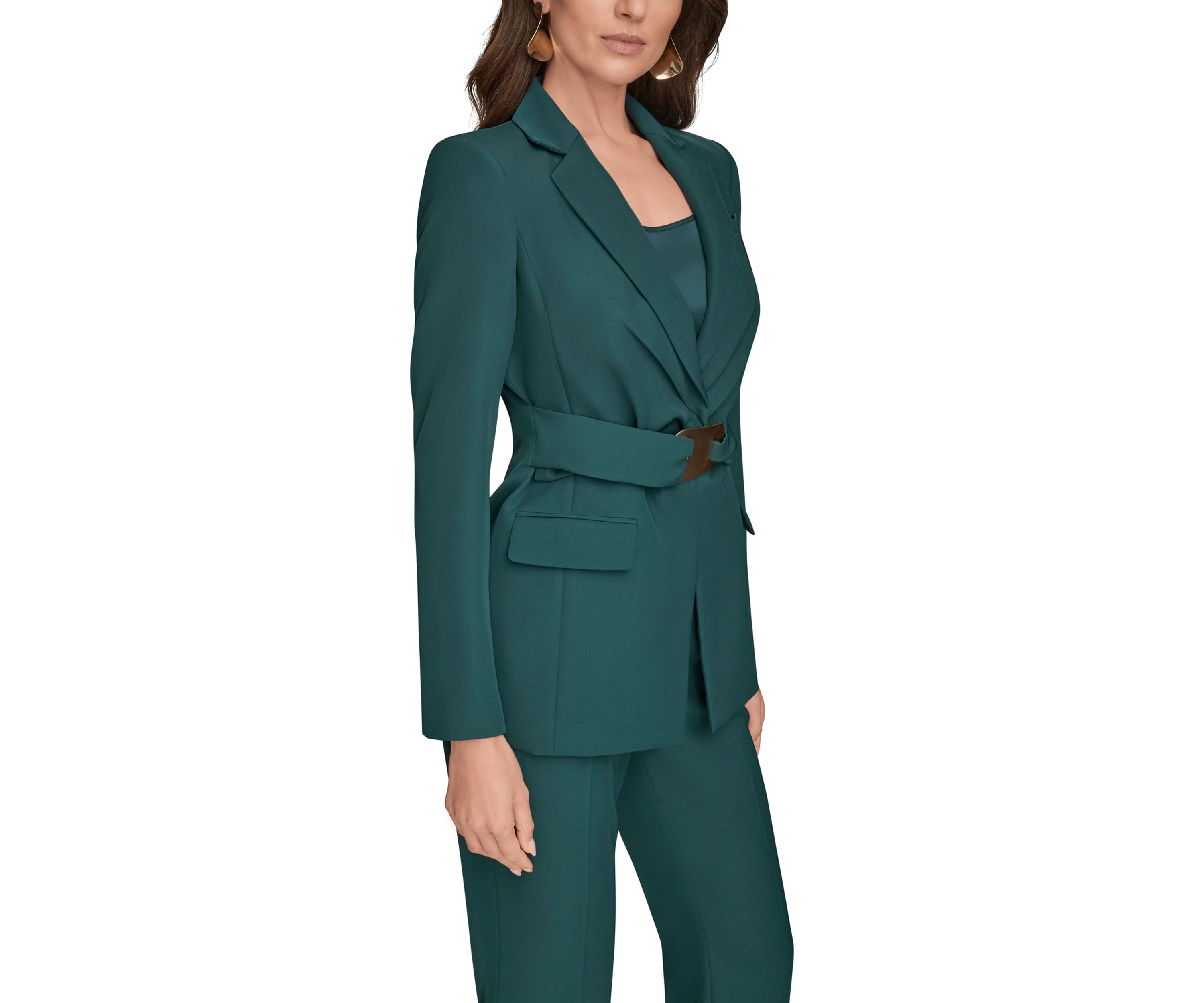 Womens Belted Blazer