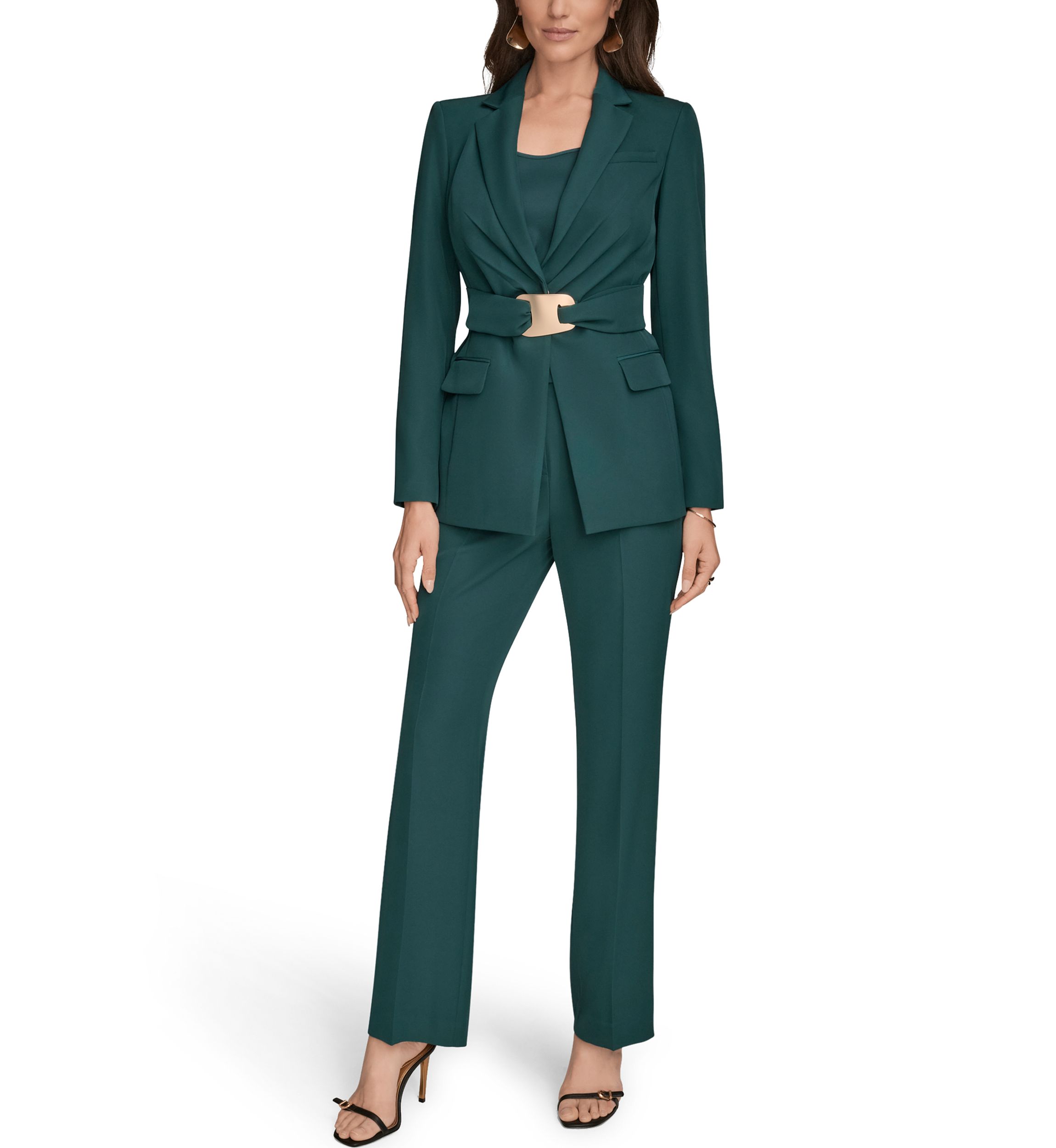 Womens Belted Blazer