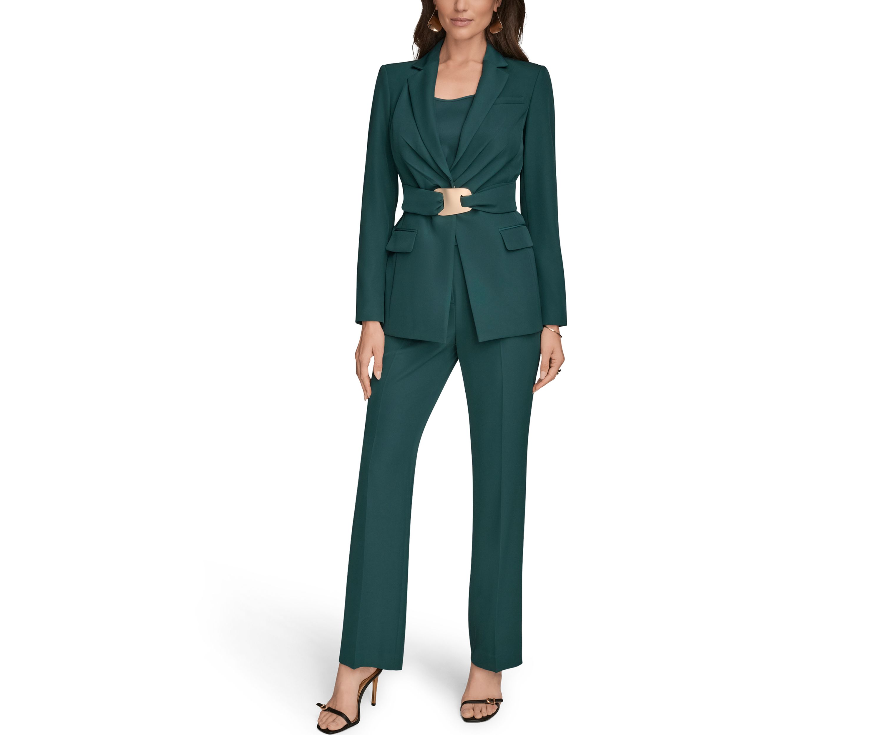 Womens Belted Blazer