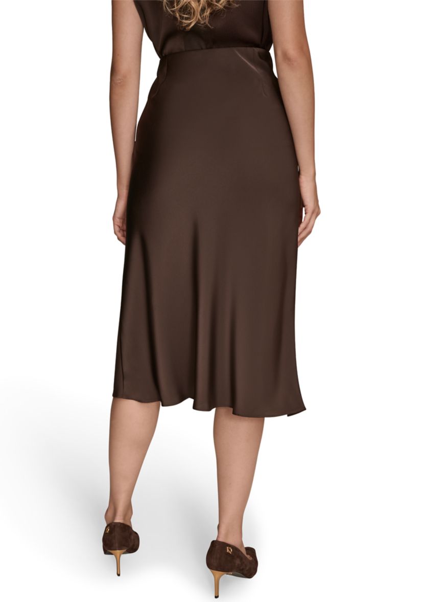 Womens Satin Midi Skirt