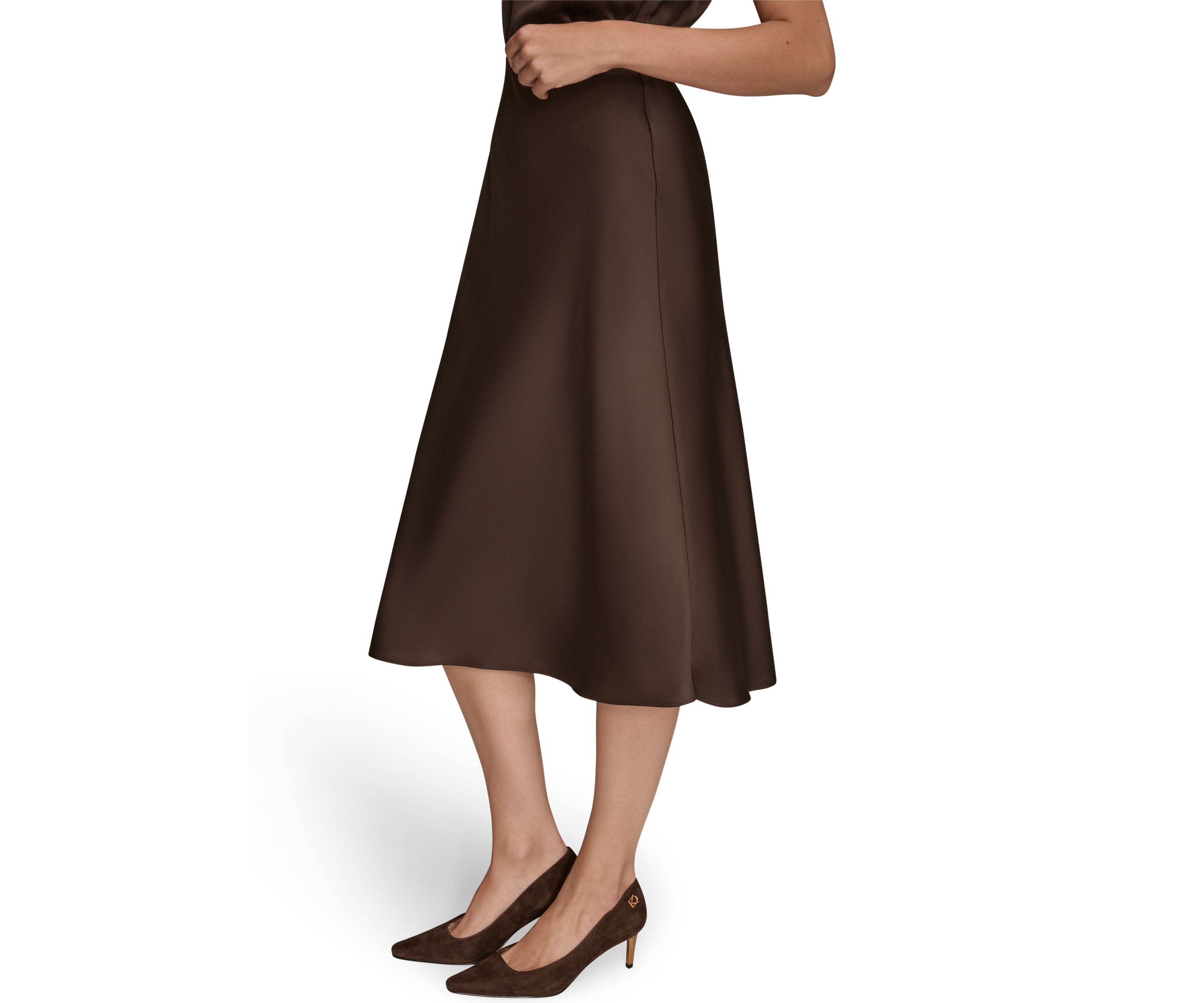 Womens Satin Midi Skirt