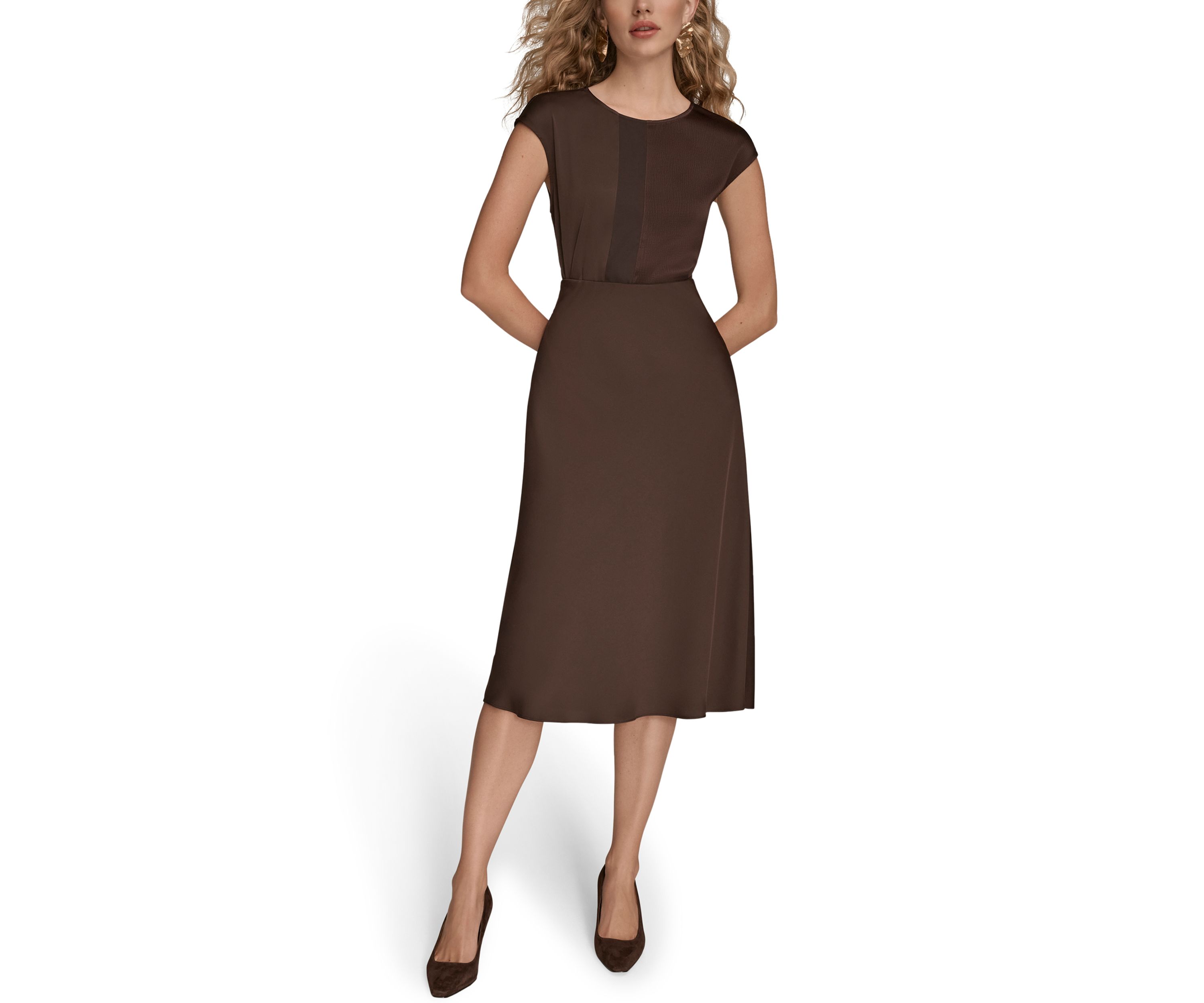 Womens Satin Midi Skirt