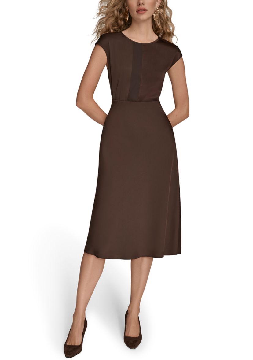 Womens Satin Midi Skirt
