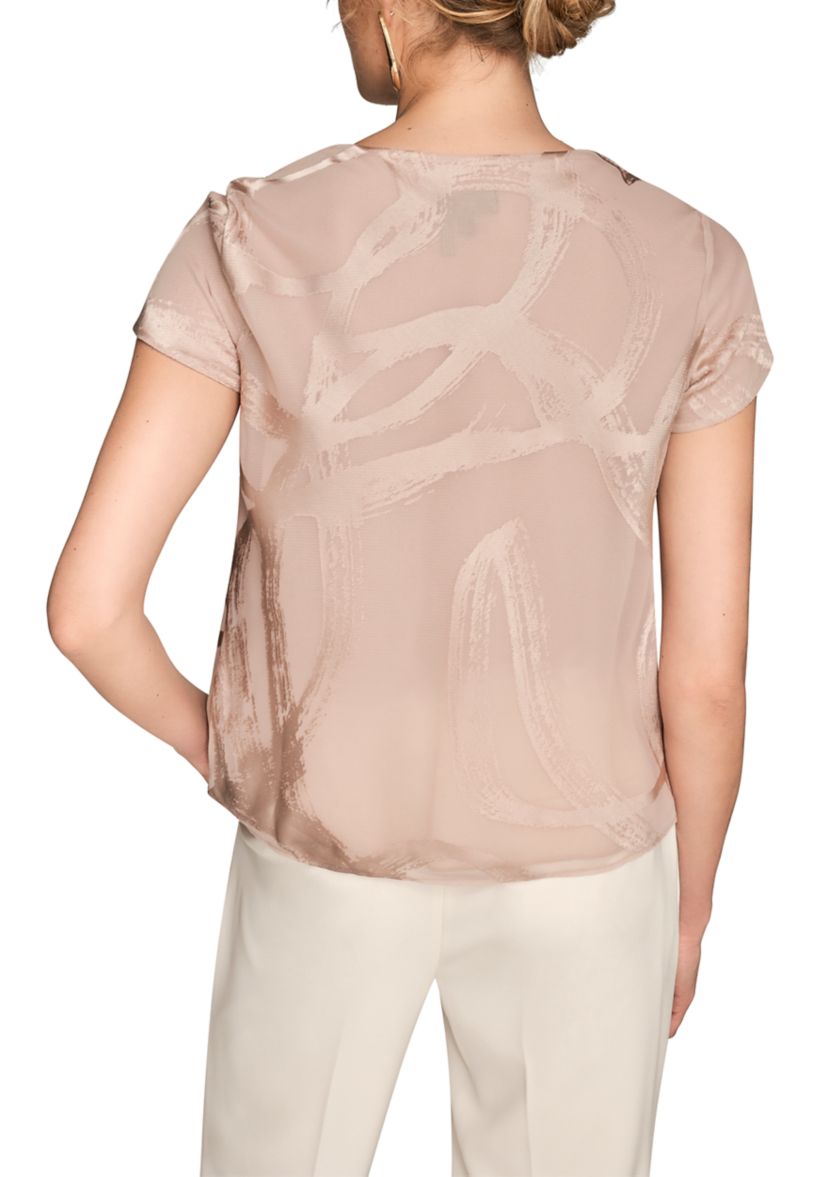 Womens Burnout Cap Sleeve Cowl Neck Top