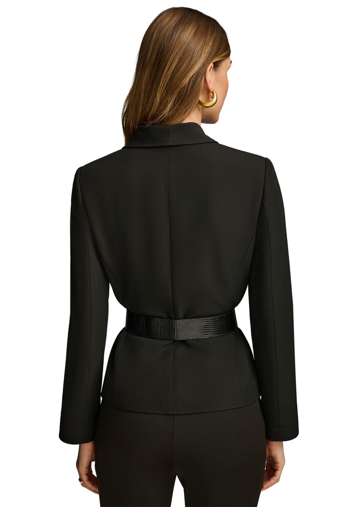 Womens Soft Suited Belted Blazer