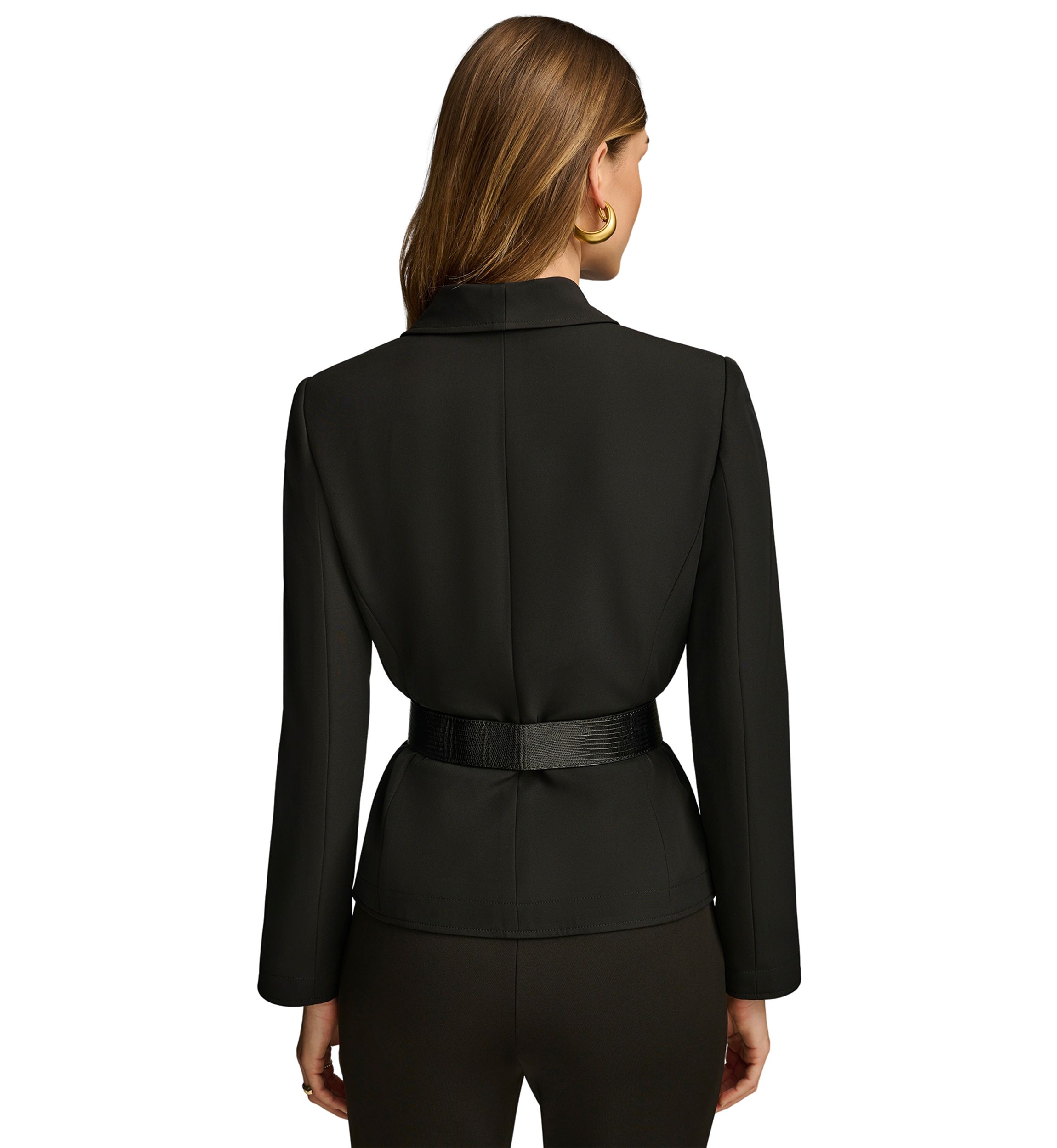 Womens Soft Suited Belted Blazer