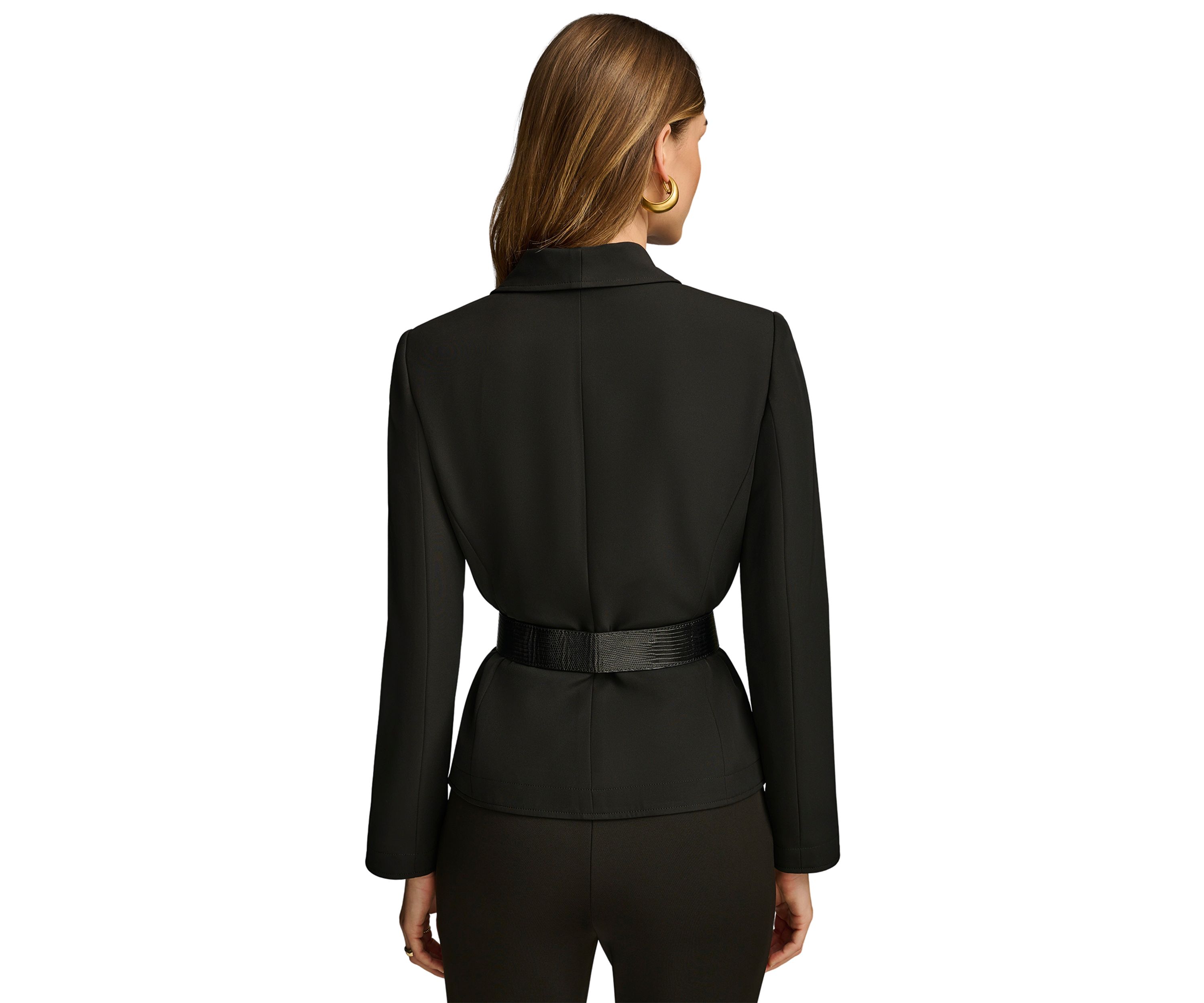 Womens Soft Suited Belted Blazer