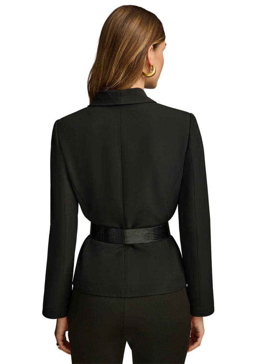 Womens Soft Suited Belted Blazer