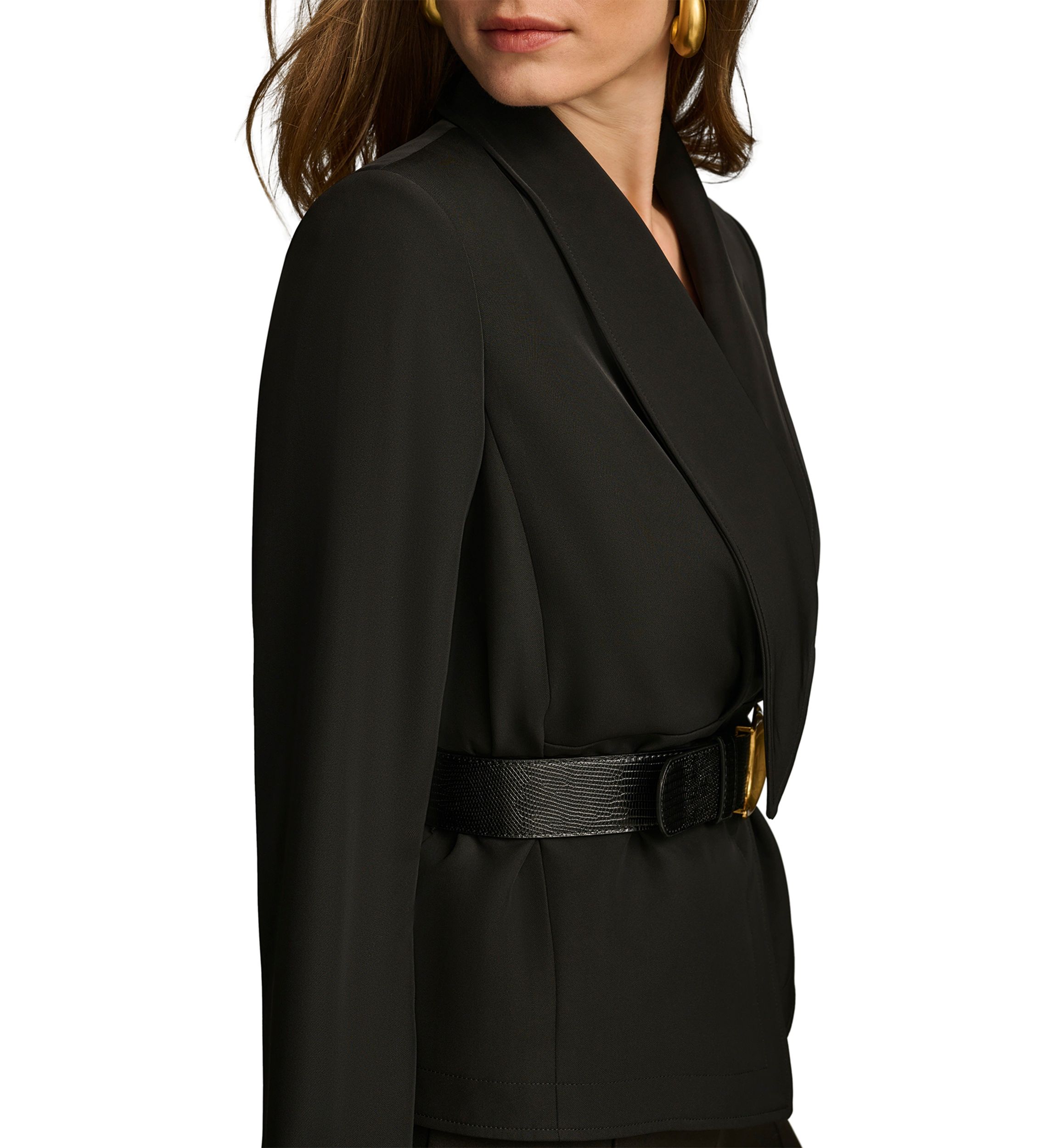 Womens Soft Suited Belted Blazer