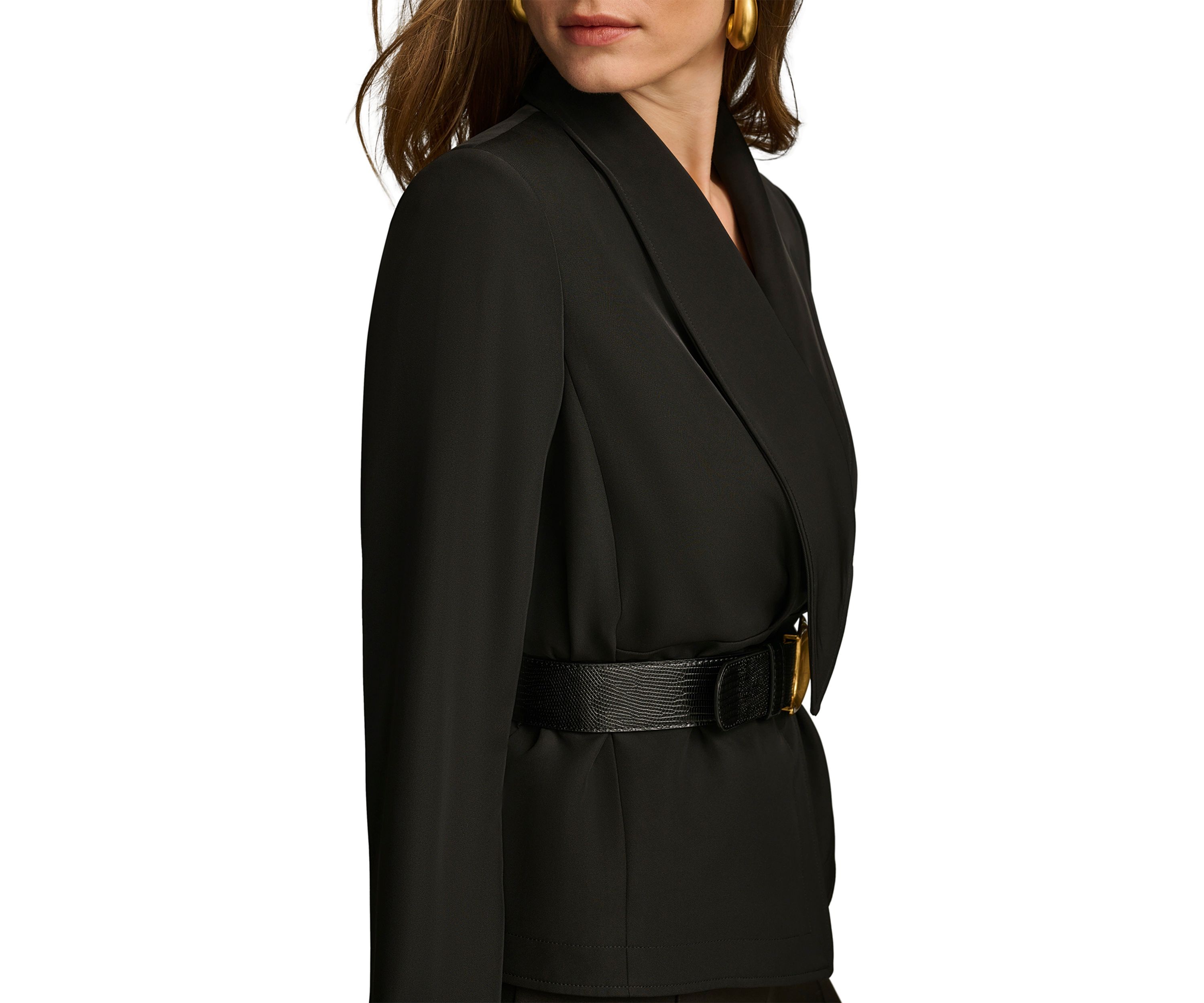 Womens Soft Suited Belted Blazer