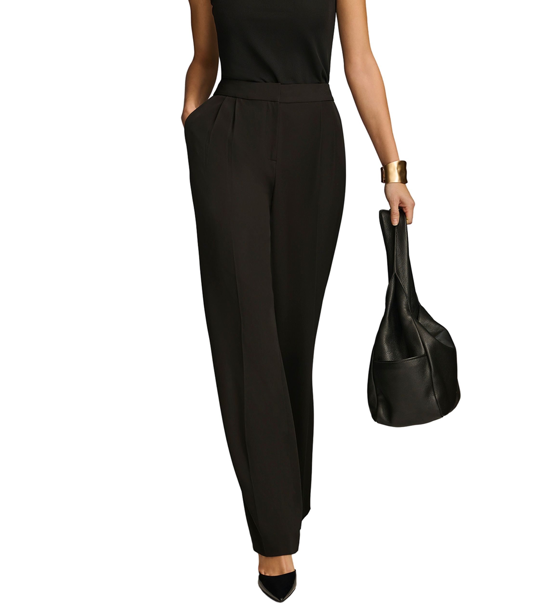 Womens Soft Suiting Wide Leg Pants