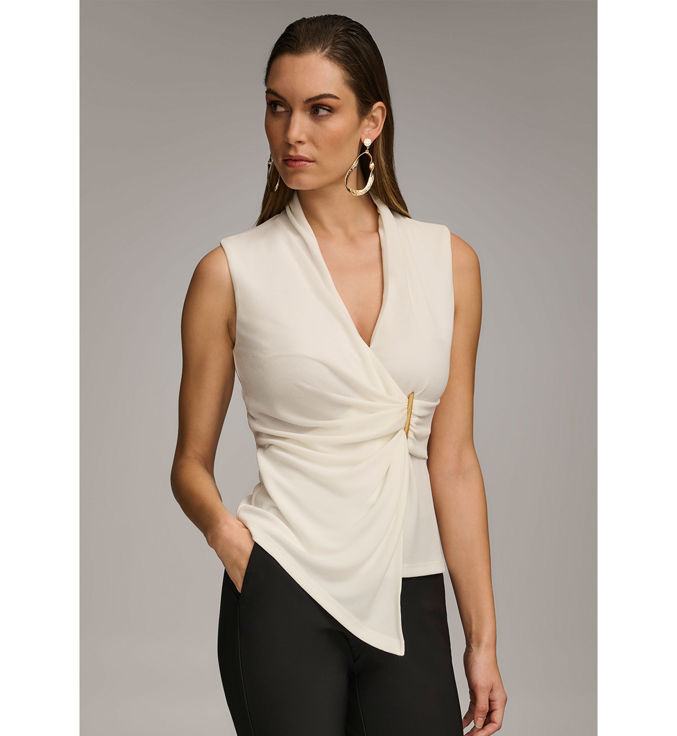 Womens Sleeveless Wrap Top