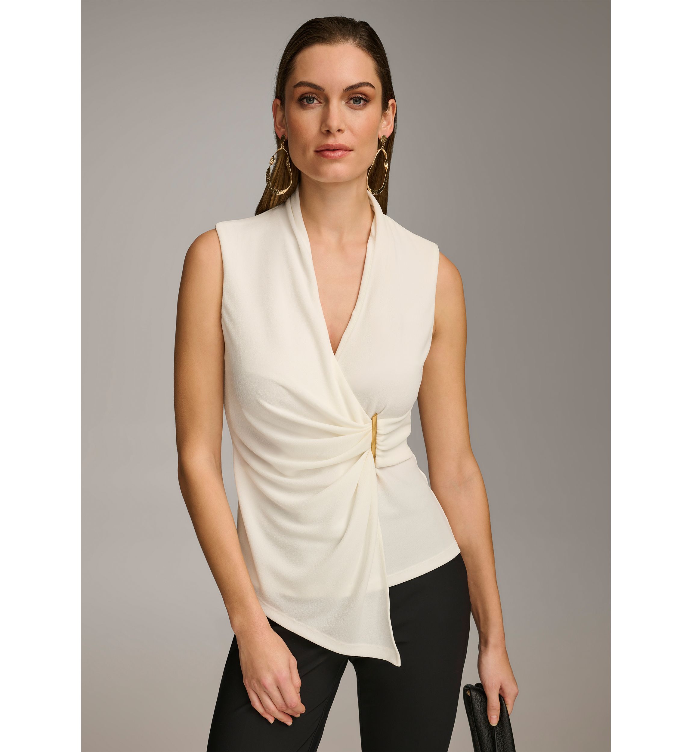 Womens Sleeveless Wrap Top