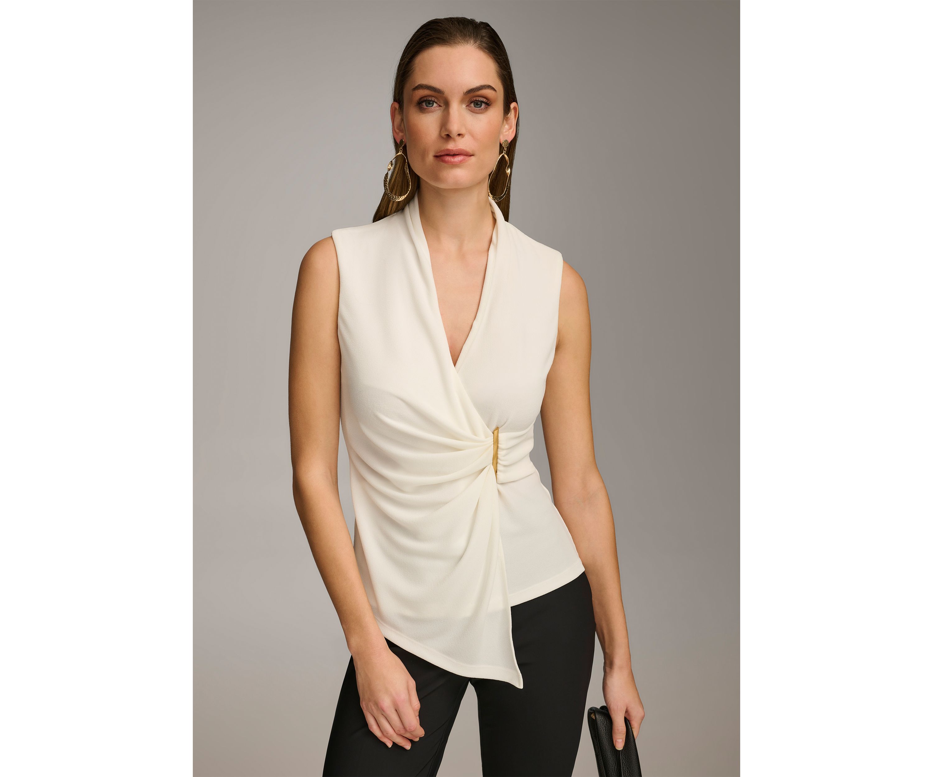 Womens Sleeveless Wrap Top