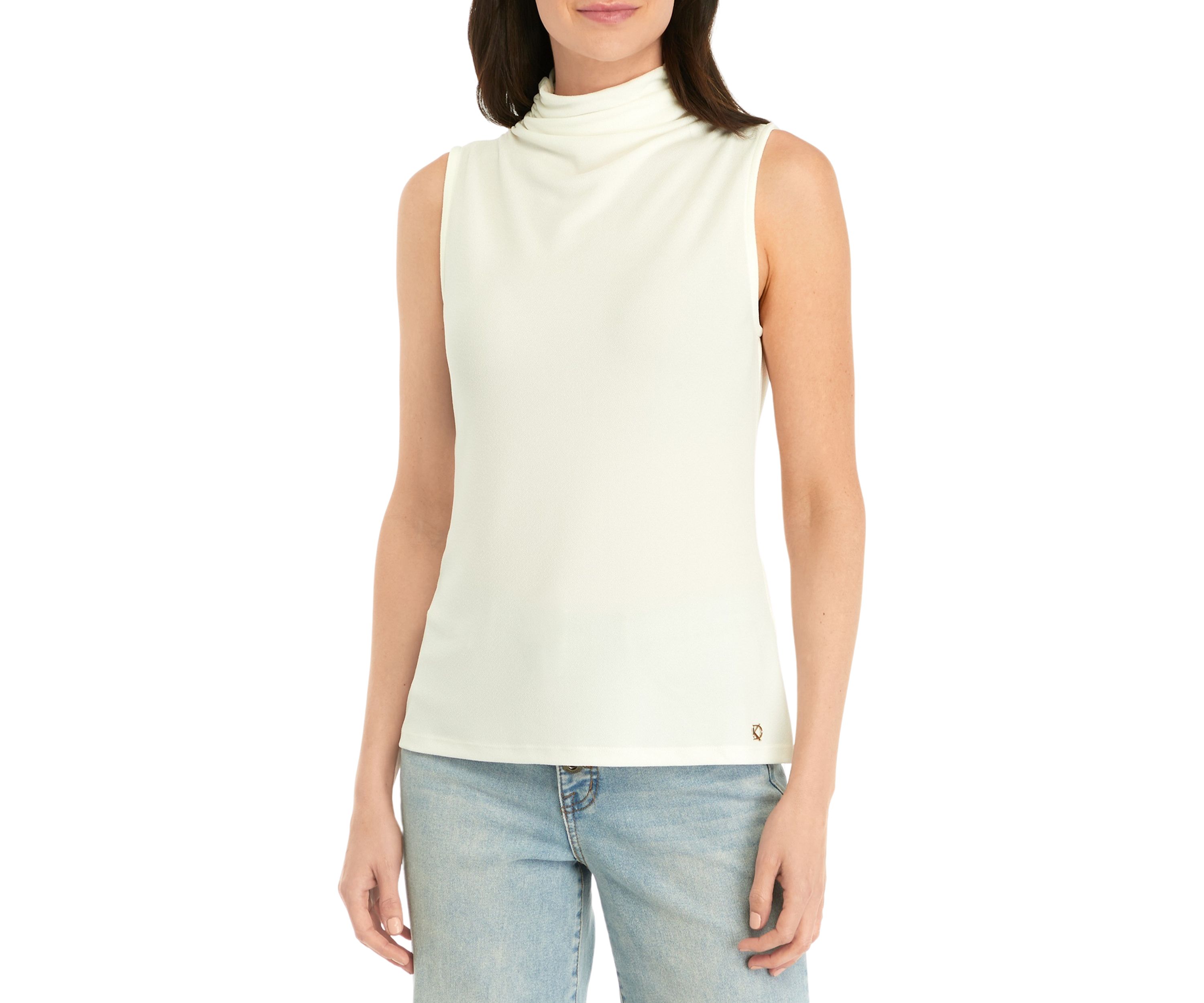 Womens Sleeveless Mock Neck Top