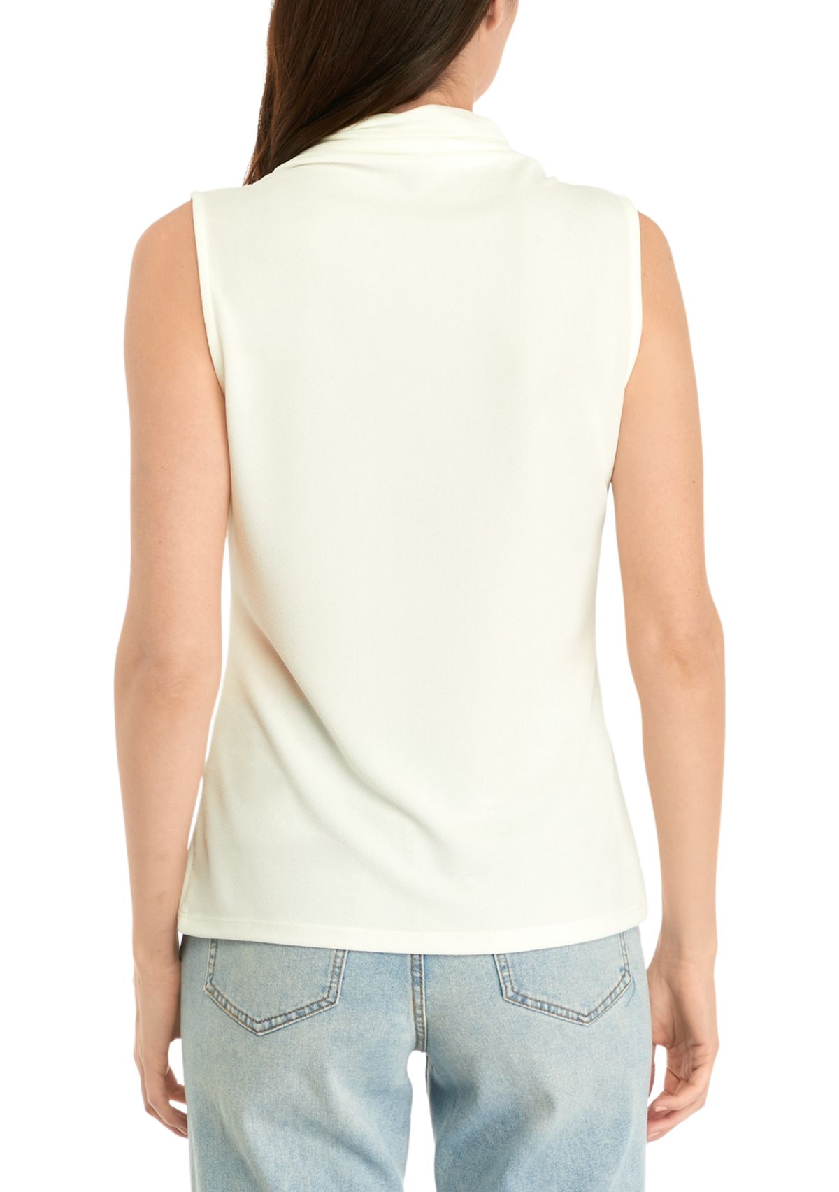 Womens Sleeveless Mock Neck Top