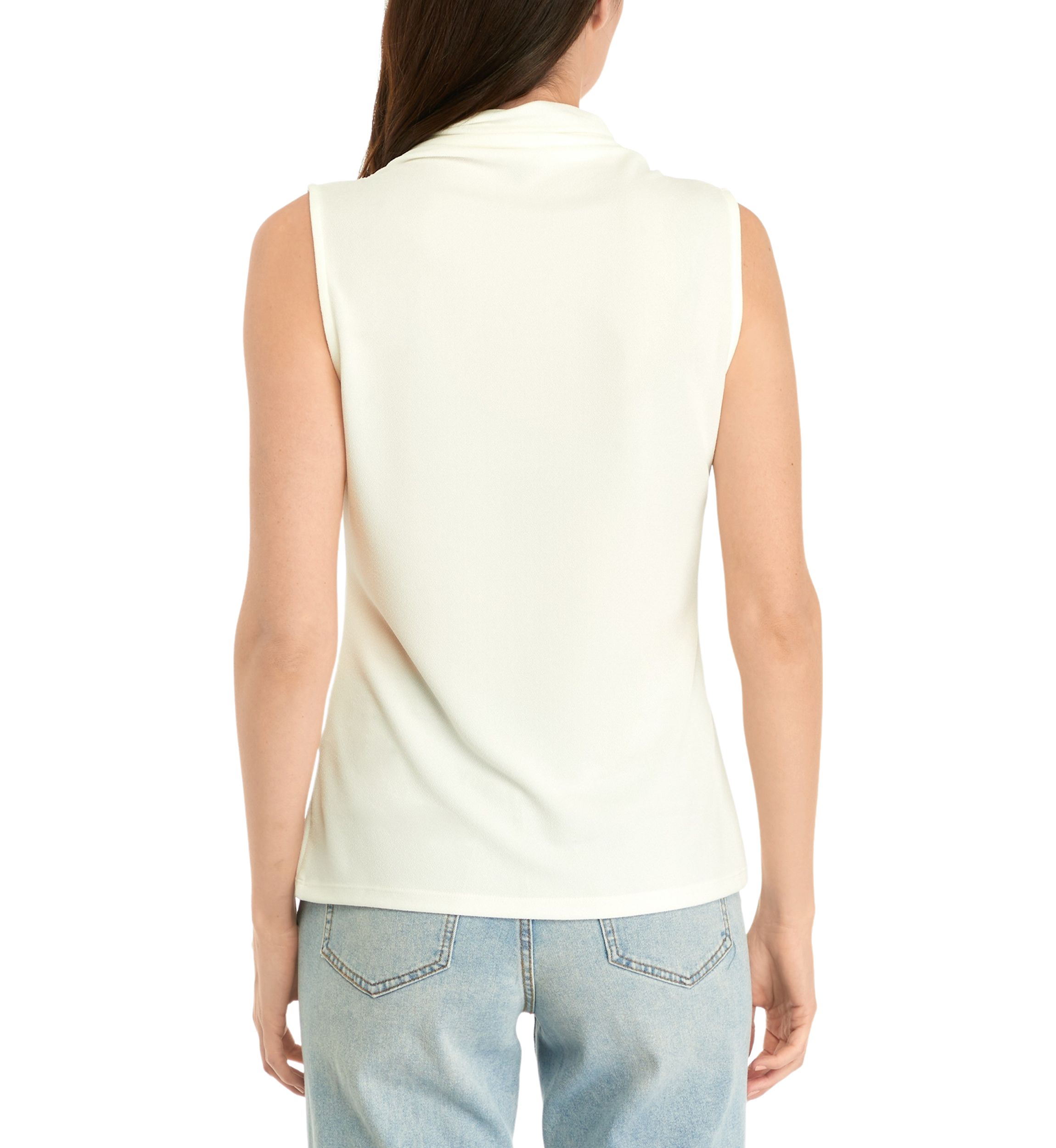 Womens Sleeveless Mock Neck Top