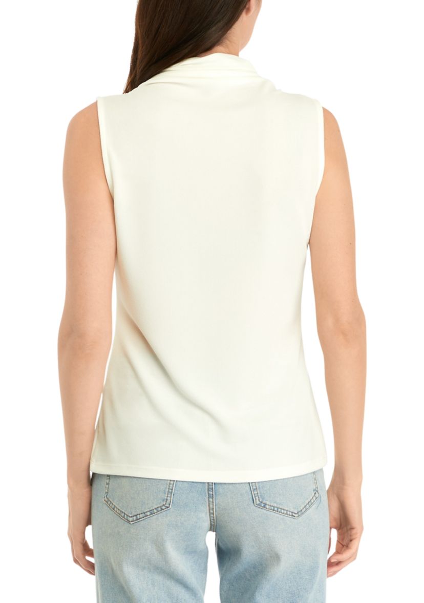 Womens Sleeveless Mock Neck Top