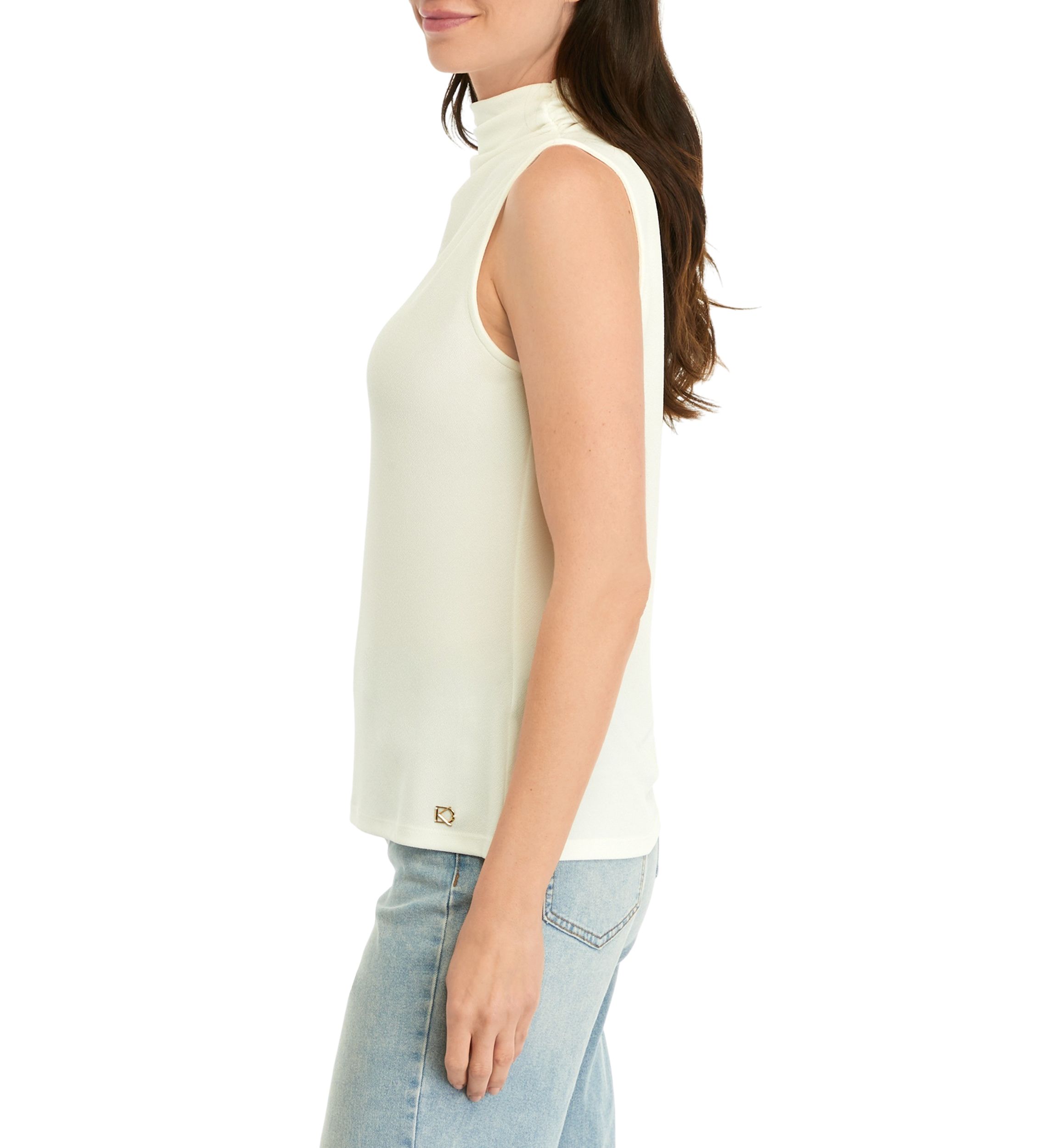 Womens Sleeveless Mock Neck Top