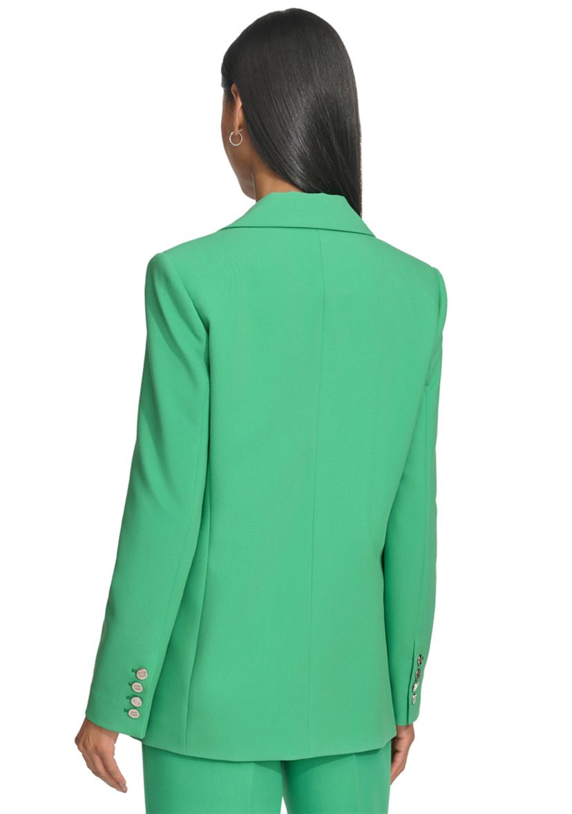 Womens Solid One Button Jacket