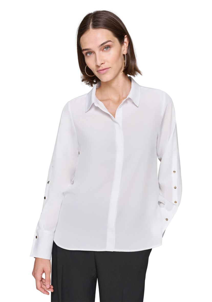 Womens Collared Button Down Blouse