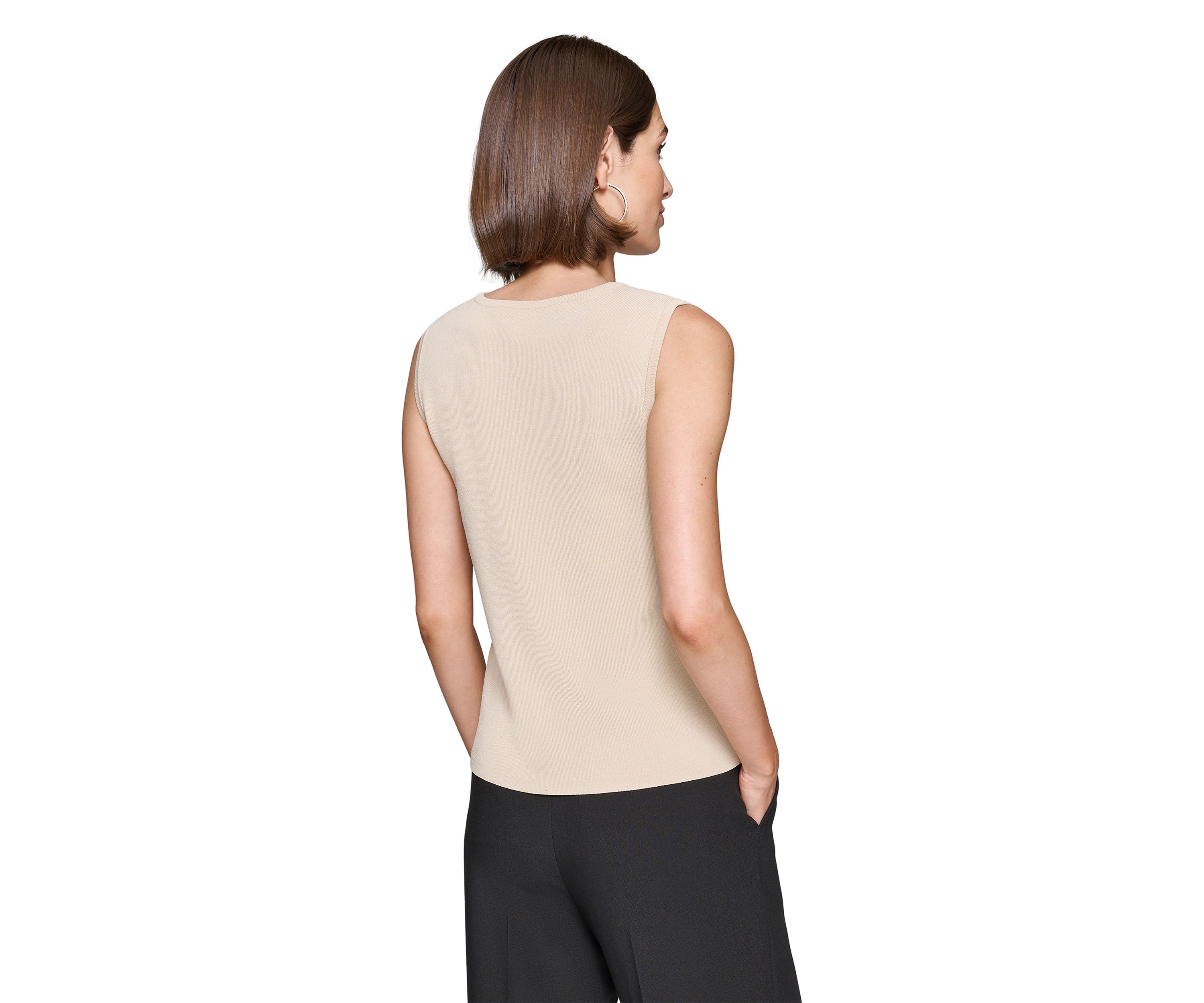 Womens Sleeveless Sweater with Pearls