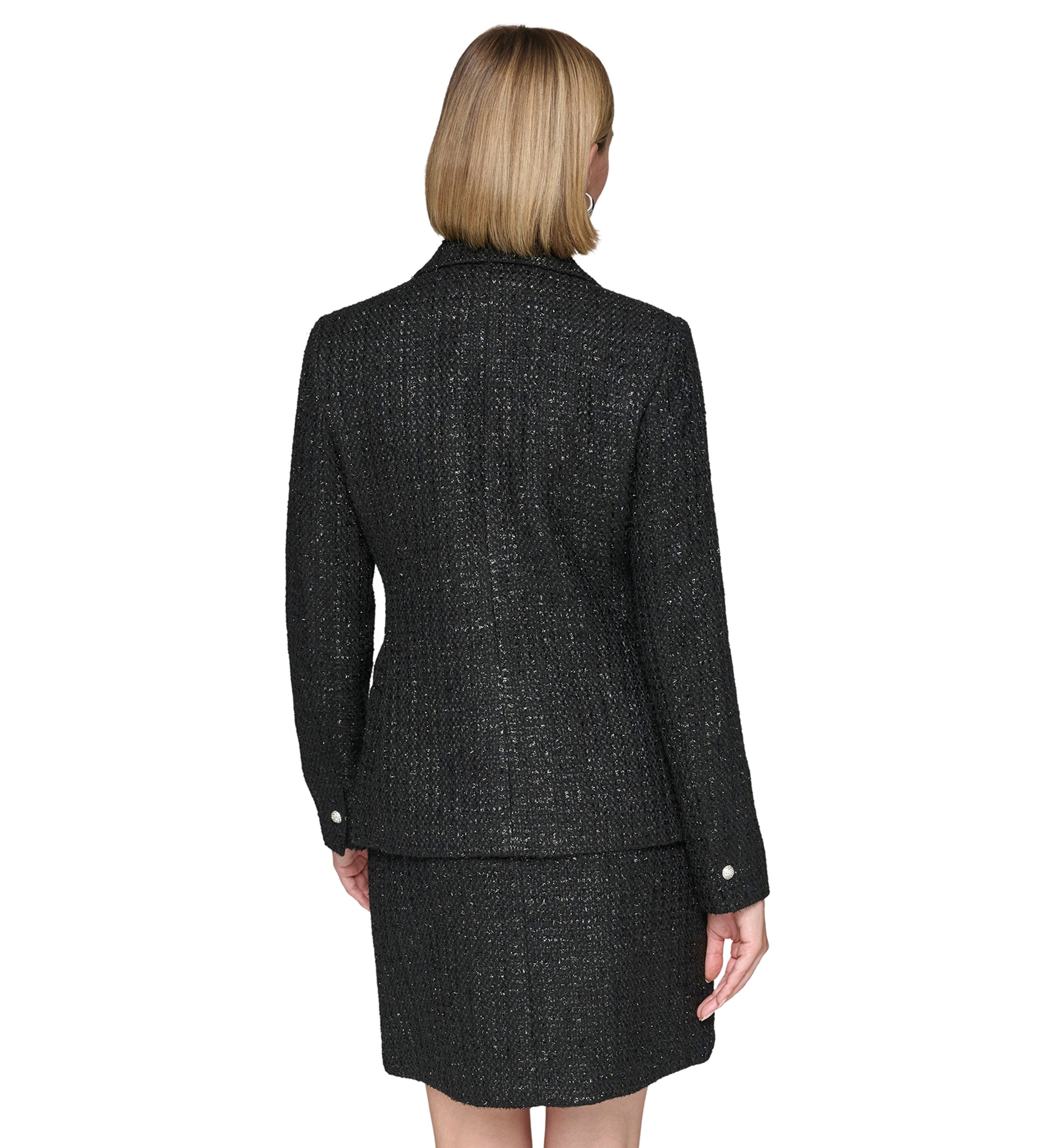 Womens Tweed Double Breasted Shimmer Jacket