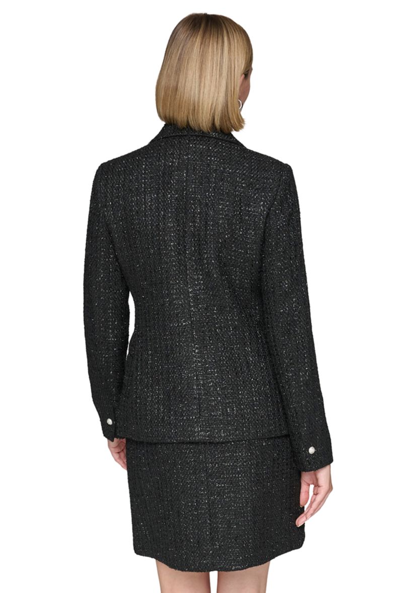 Womens Tweed Double Breasted Shimmer Jacket