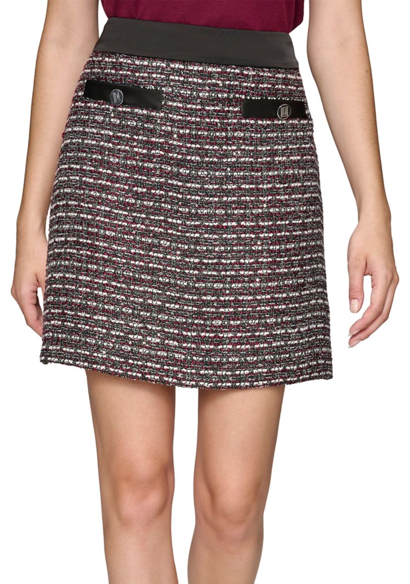 Womens Tweed Skirt with Contrast Trim 