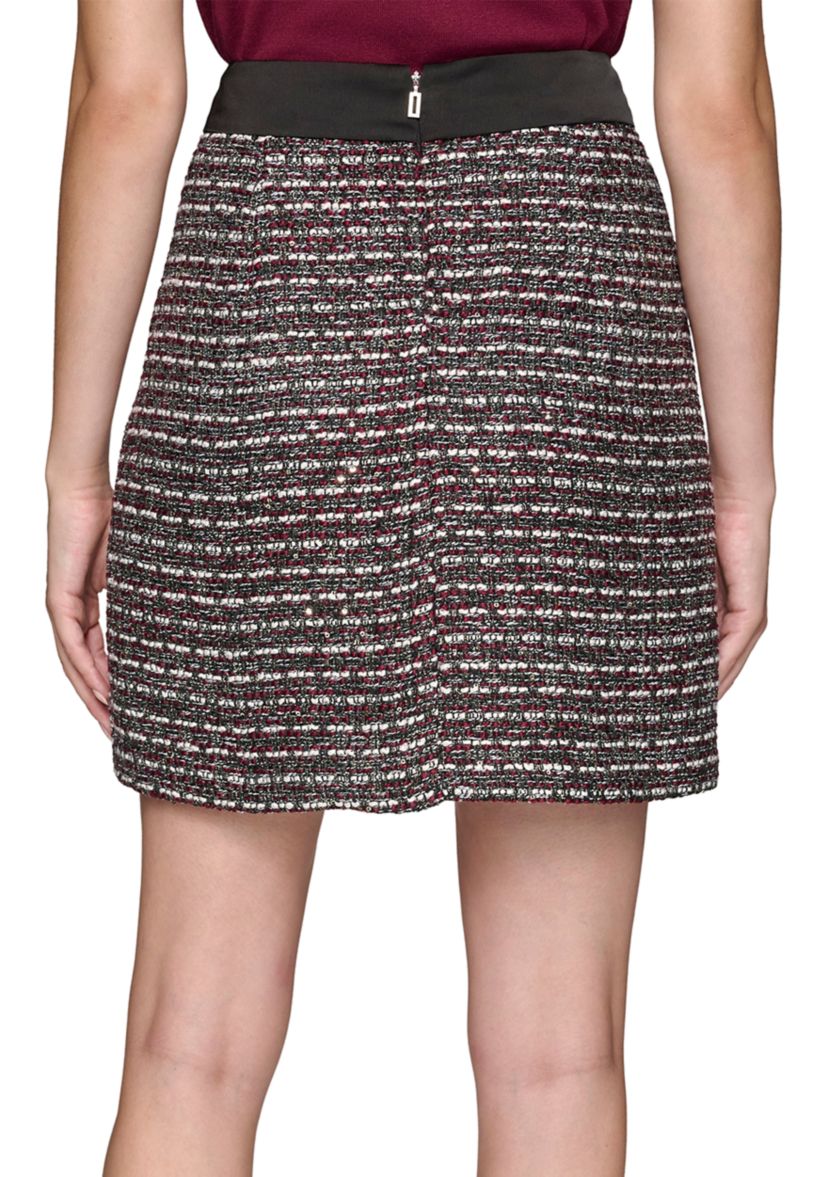 Womens Tweed Skirt with Contrast Trim 