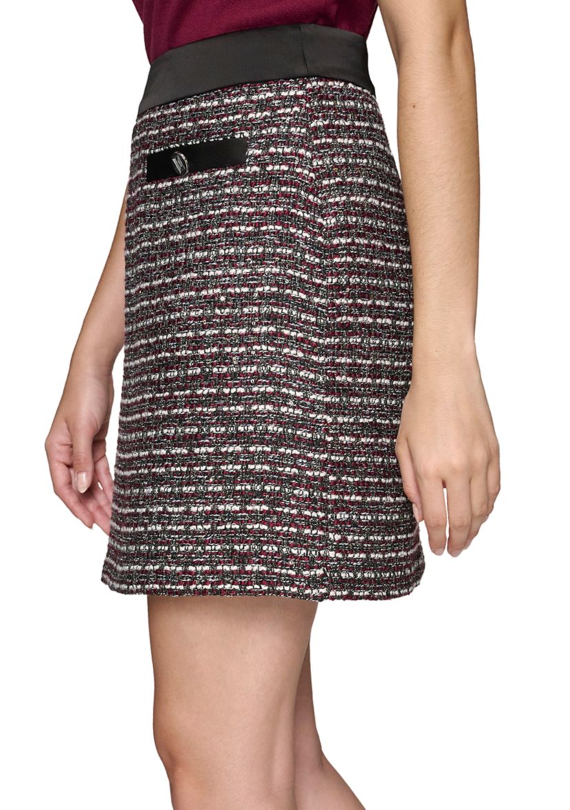 Womens Tweed Skirt with Contrast Trim 