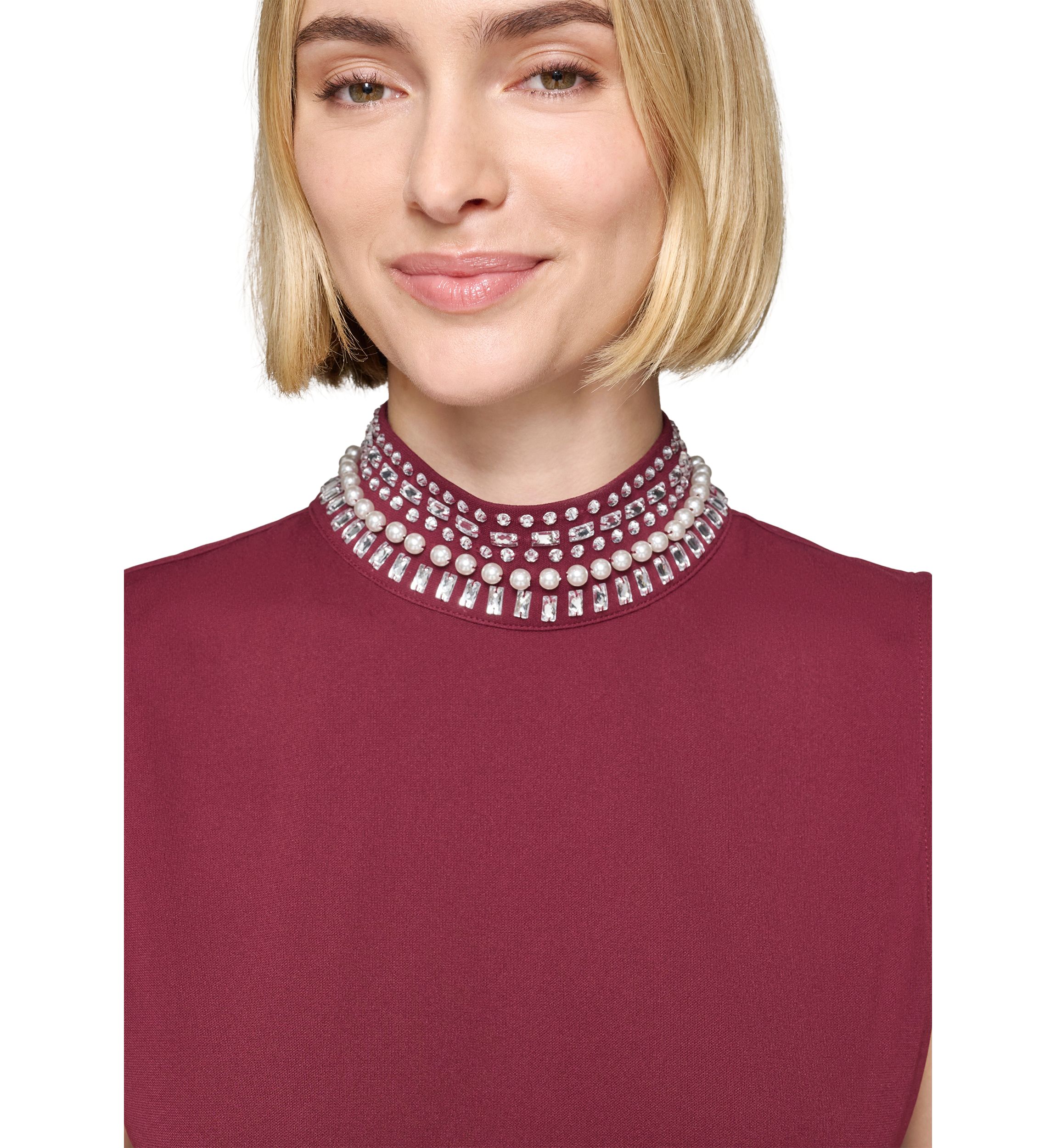 Womens Embellished Turtleneck Top