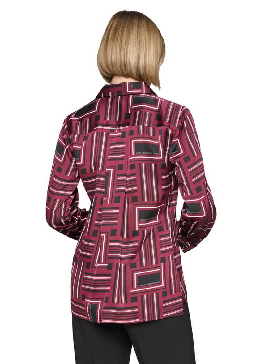 Womens Printed Collared Blouse