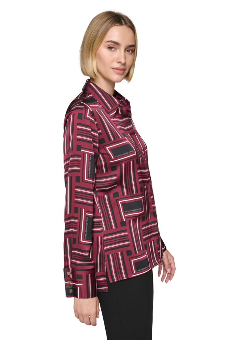 Womens Printed Collared Blouse