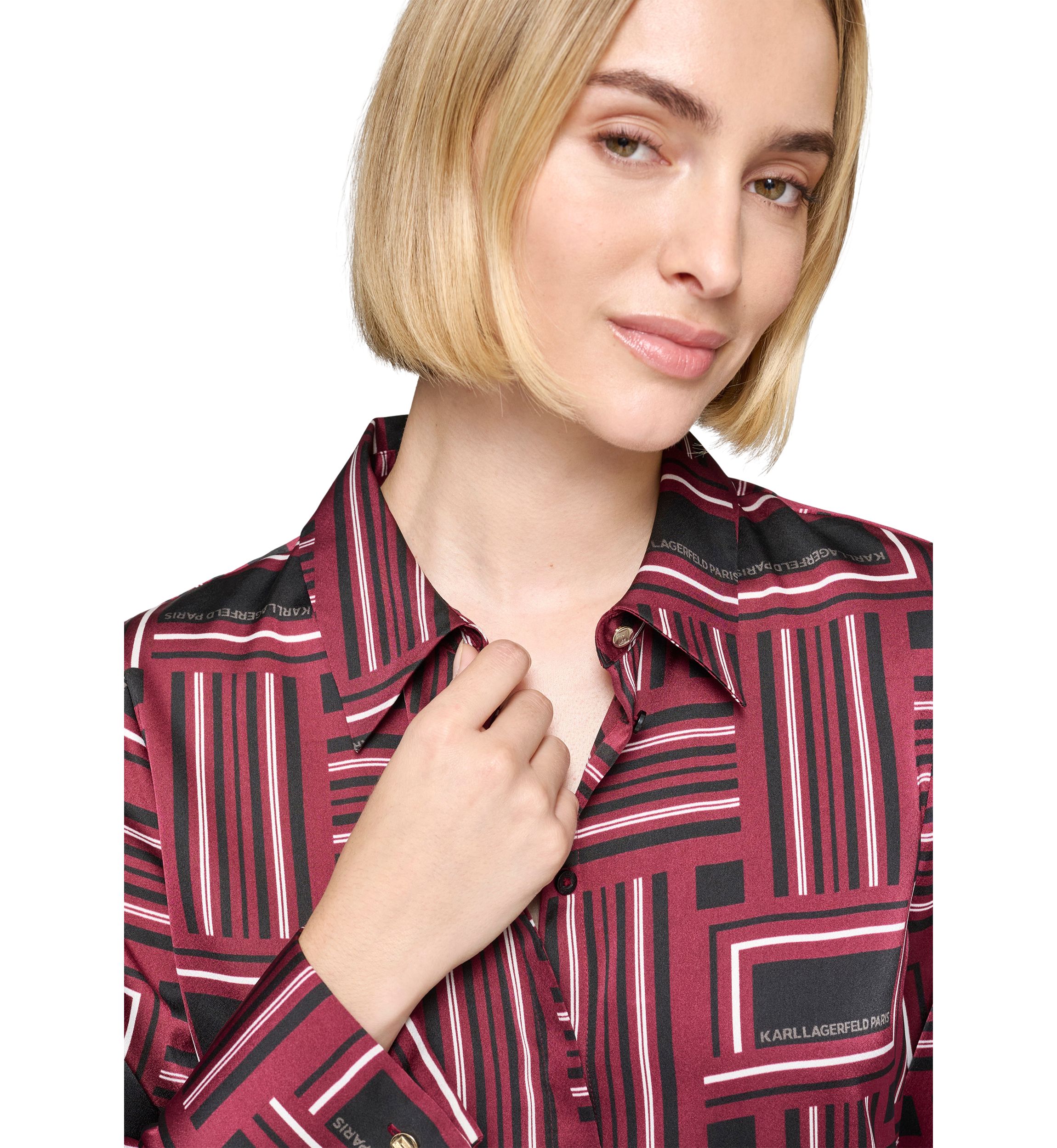 Womens Printed Collared Blouse