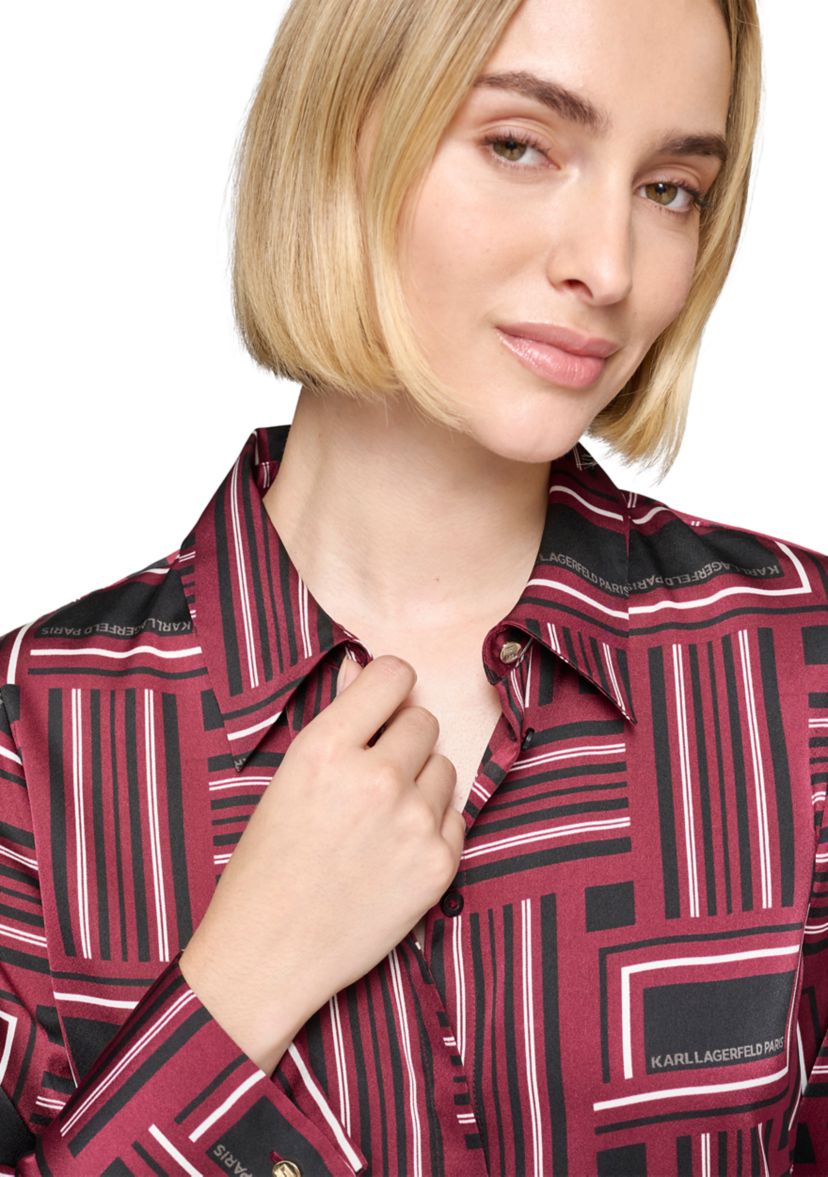 Womens Printed Collared Blouse