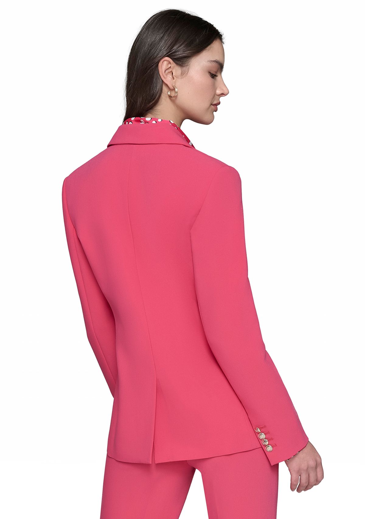 Womens One Button Jacket with Double Pocket Flaps