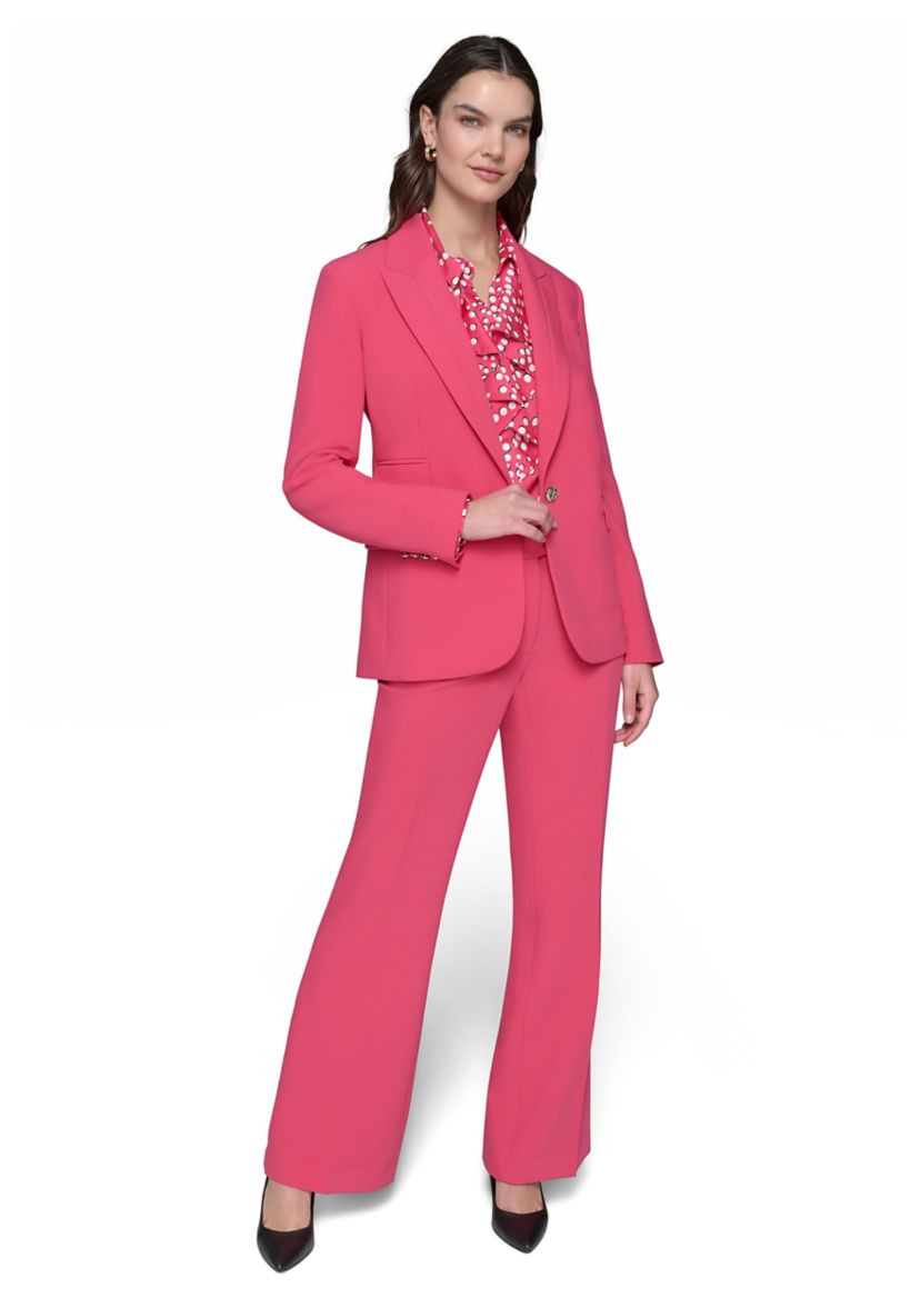 Womens One Button Jacket with Double Pocket Flaps